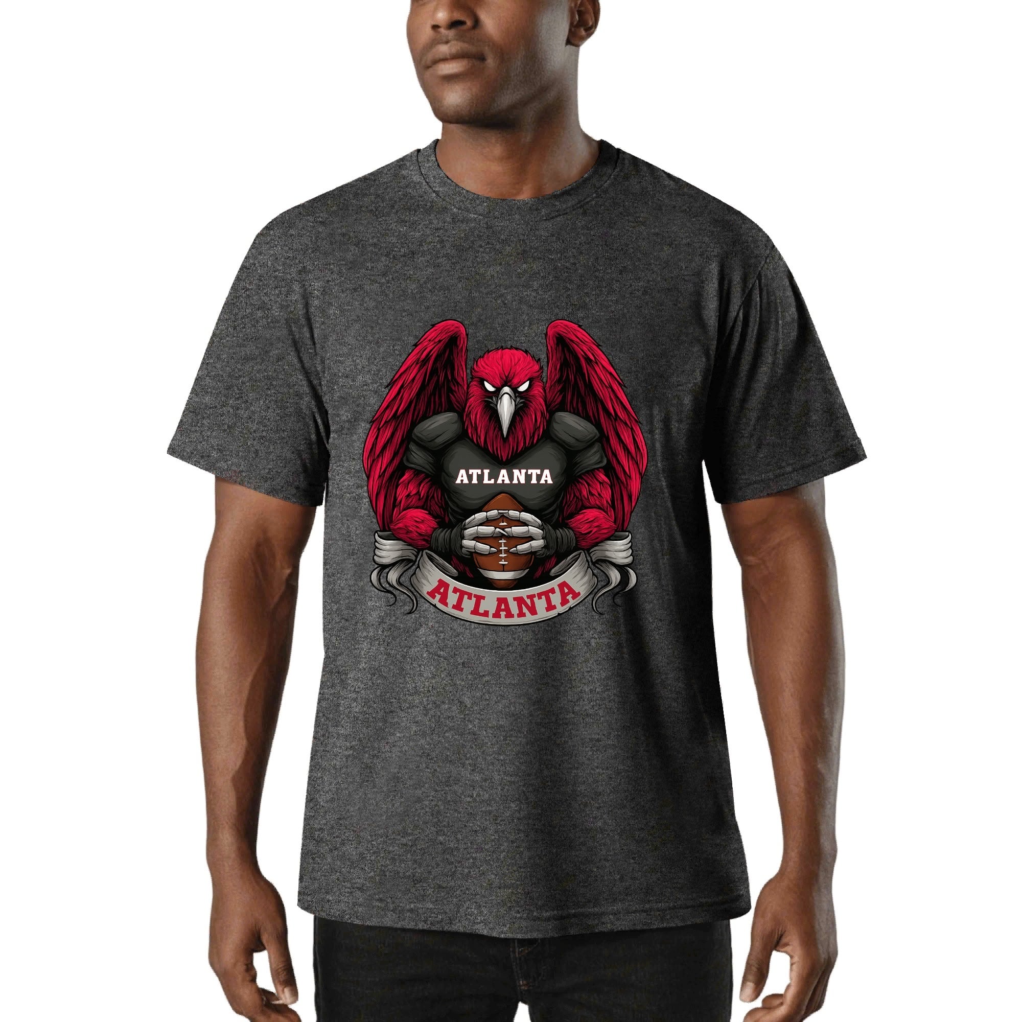 Atlanta Football T-Shirt – Men’s Graphic Tee | Sports Fan Gift | Bold Red Bird Design | Game Day Apparel for Atlanta Fans