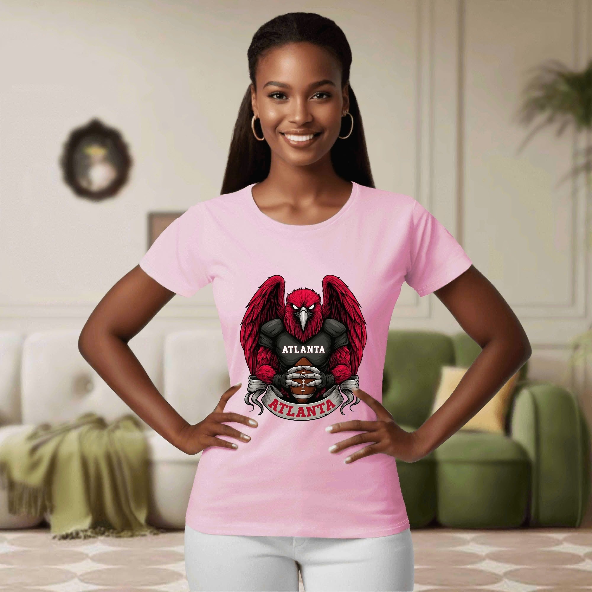 One Side Printed in US-Woman Crew neck T-shirts
