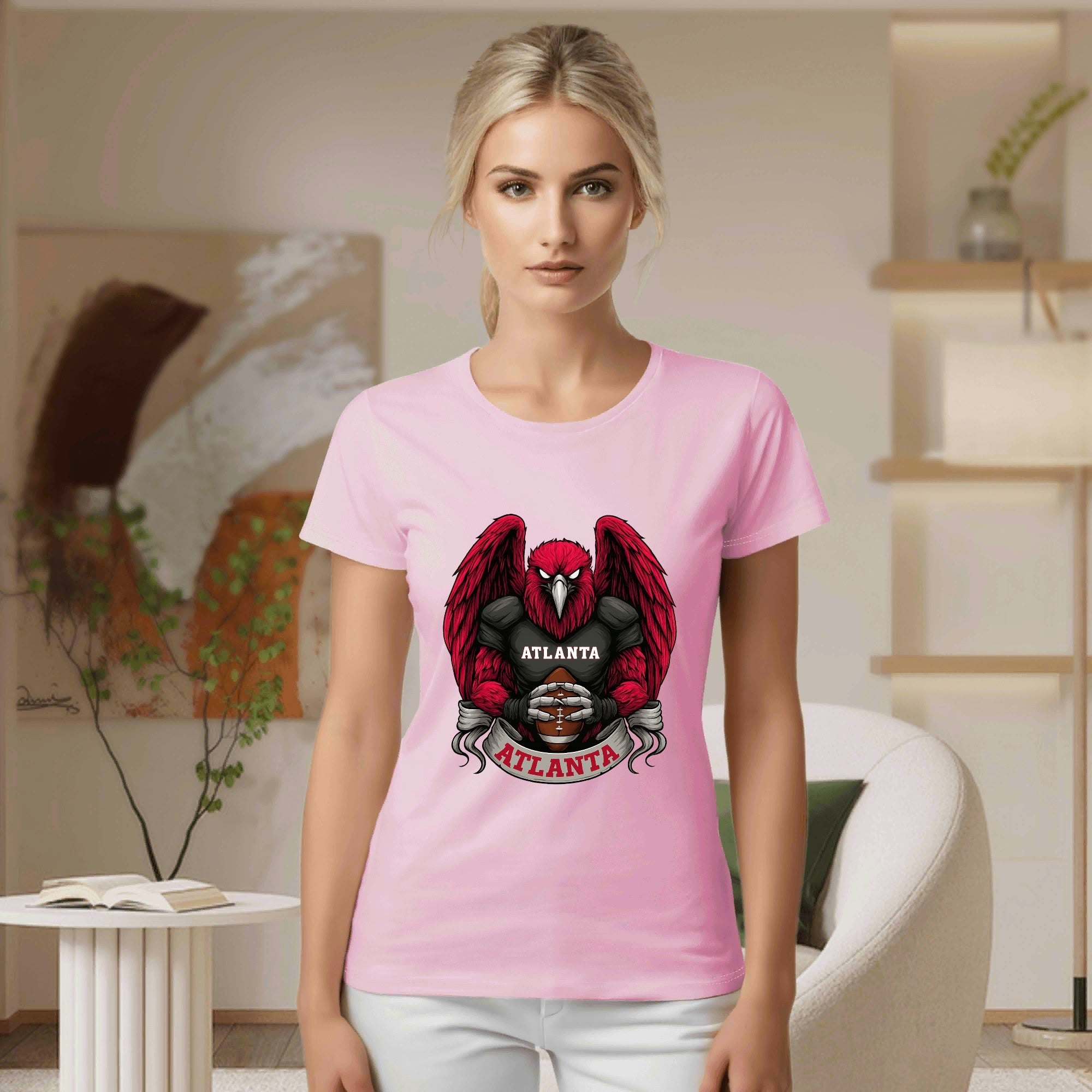 One Side Printed in US-Woman Crew neck T-shirts