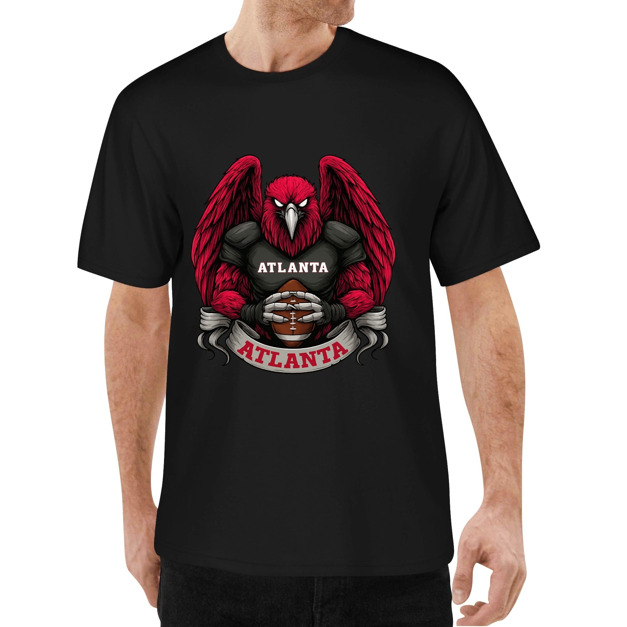 Atlanta Football T-Shirt – Men’s Graphic Tee | Sports Fan Gift | Bold Red Bird Design | Game Day Apparel for Atlanta Fans