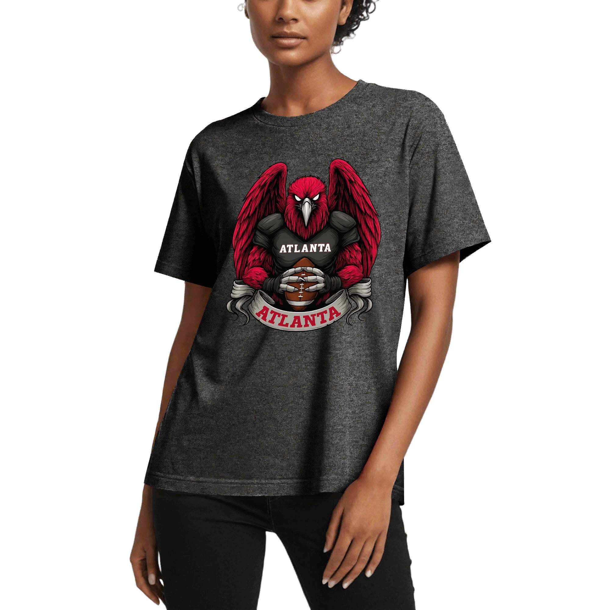 Atlanta Football T-Shirt – Men’s Graphic Tee | Sports Fan Gift | Bold Red Bird Design | Game Day Apparel for Atlanta Fans