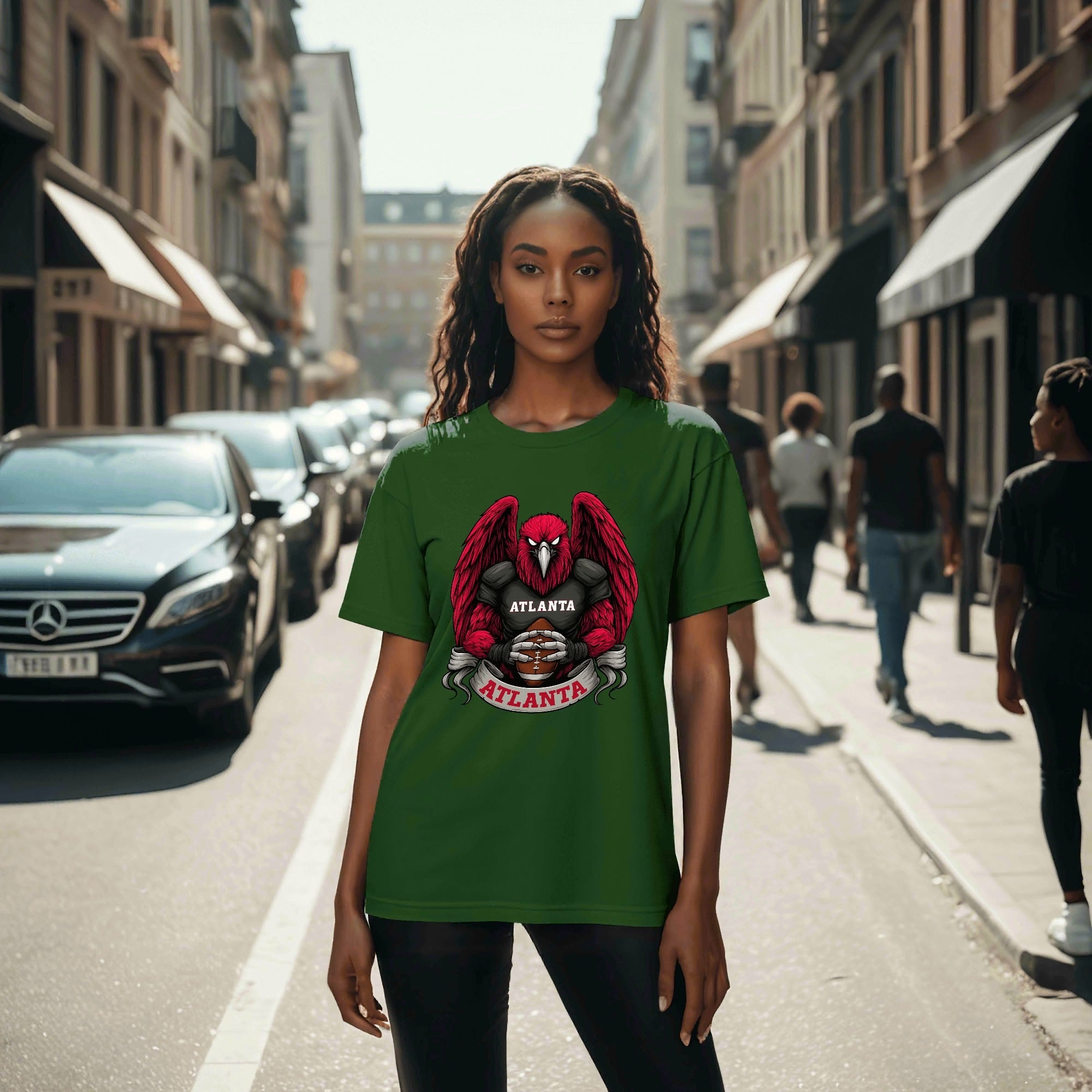 Atlanta Football T-Shirt – Men’s Graphic Tee | Sports Fan Gift | Bold Red Bird Design | Game Day Apparel for Atlanta Fans