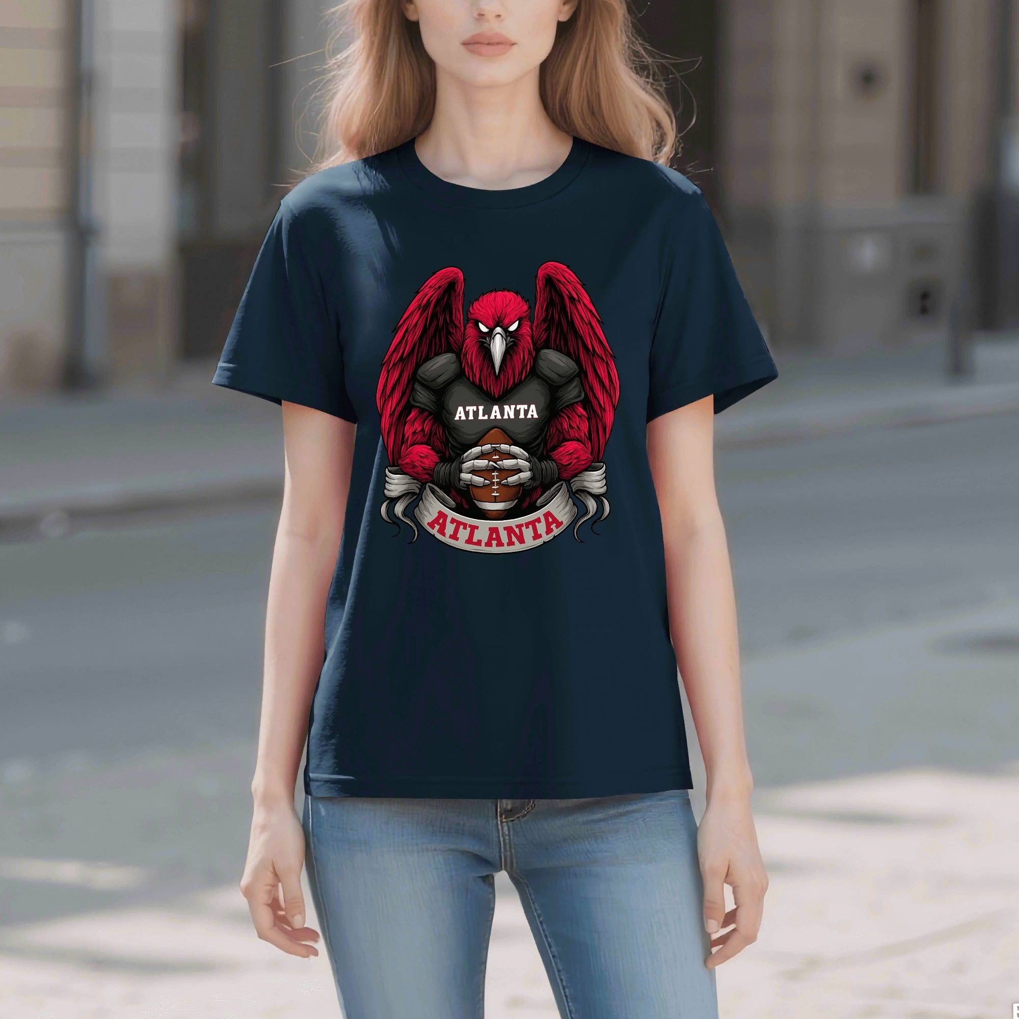 Atlanta Football T-Shirt – Men’s Graphic Tee | Sports Fan Gift | Bold Red Bird Design | Game Day Apparel for Atlanta Fans