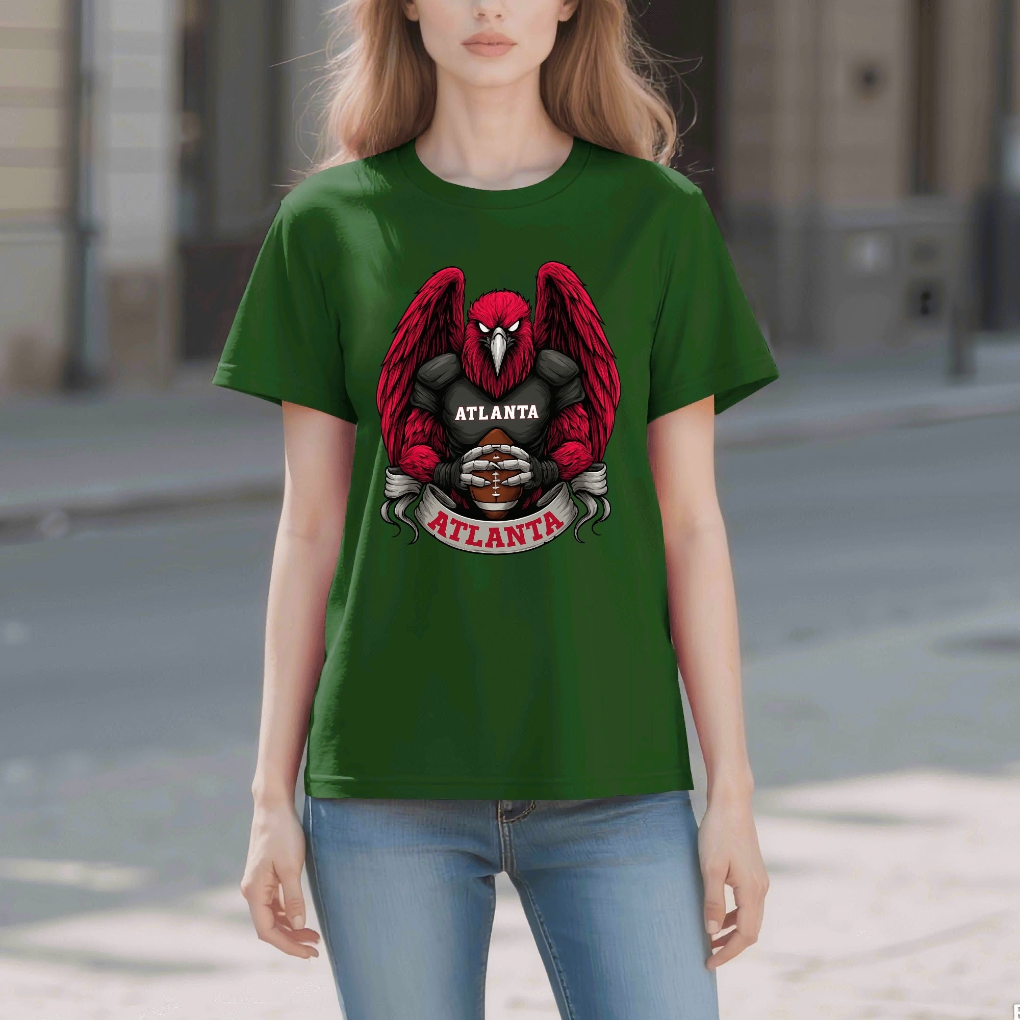 Atlanta Football T-Shirt – Men’s Graphic Tee | Sports Fan Gift | Bold Red Bird Design | Game Day Apparel for Atlanta Fans