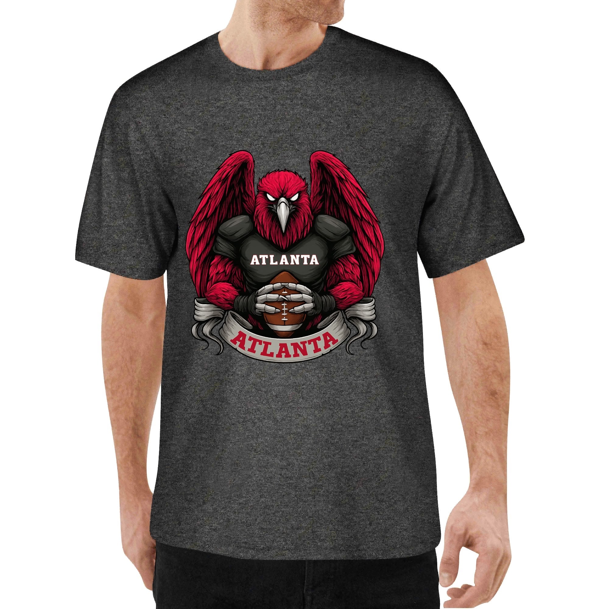 Atlanta Football T-Shirt – Men’s Graphic Tee | Sports Fan Gift | Bold Red Bird Design | Game Day Apparel for Atlanta Fans