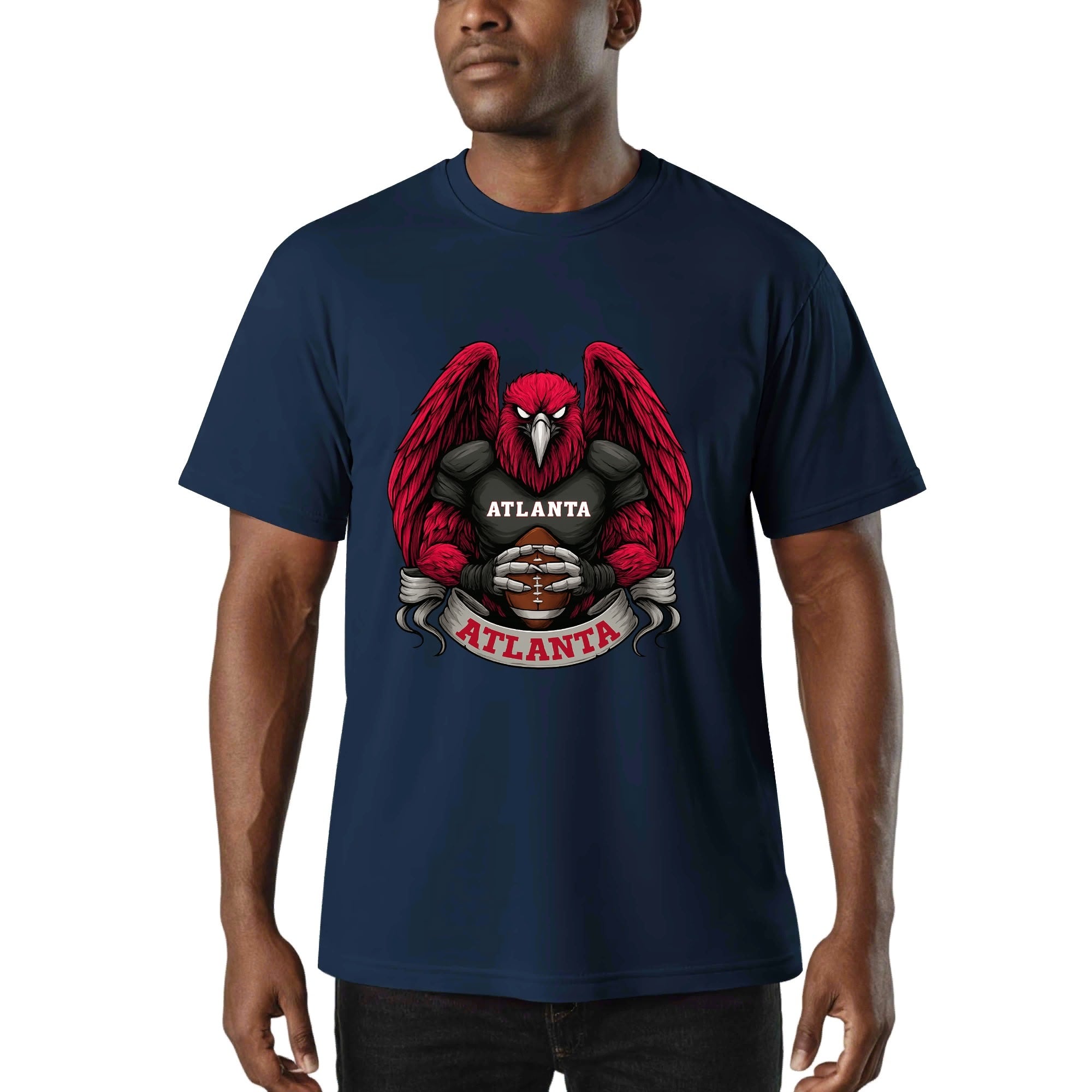 Atlanta Football T-Shirt – Men’s Graphic Tee | Sports Fan Gift | Bold Red Bird Design | Game Day Apparel for Atlanta Fans