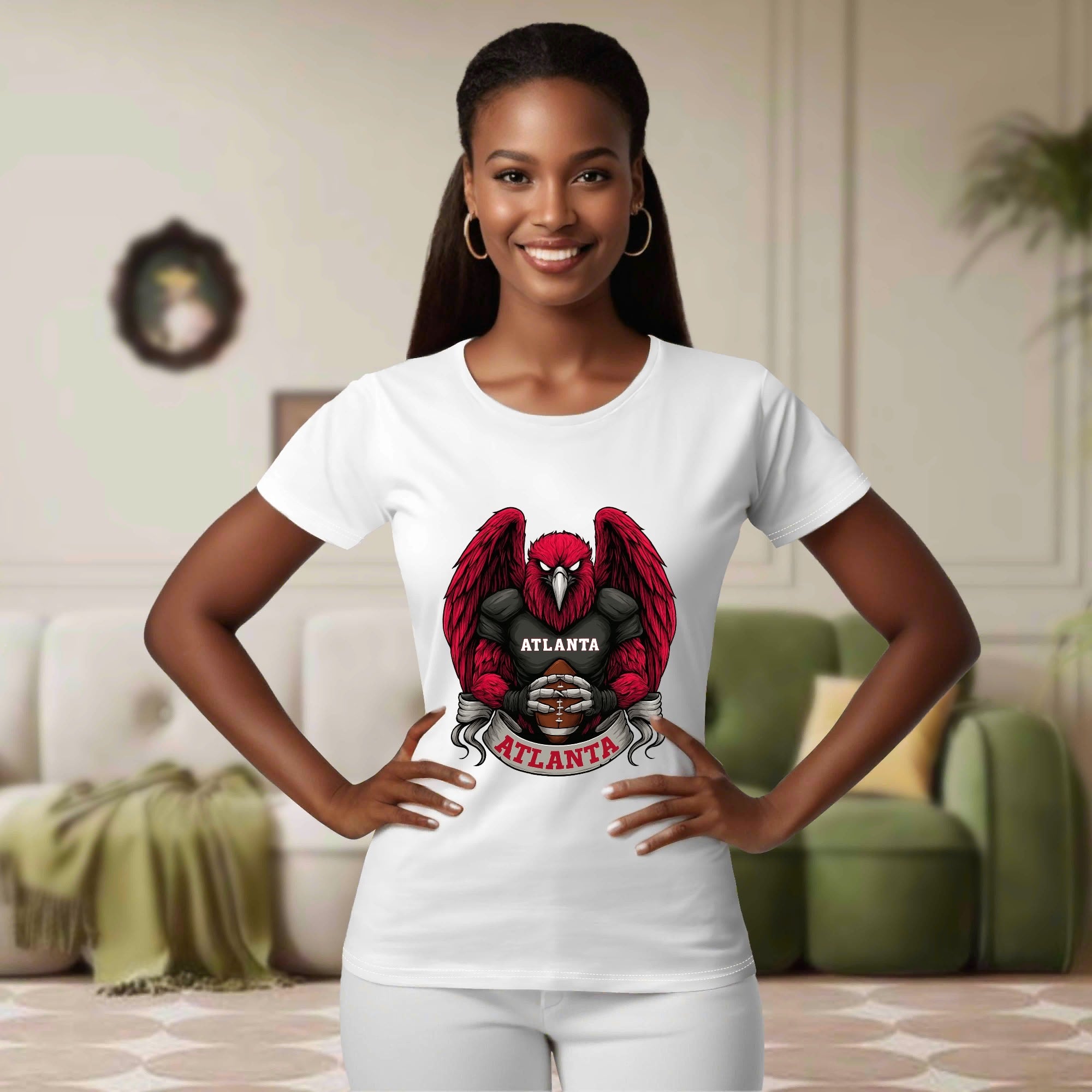 One Side Printed in US-Woman Crew neck T-shirts