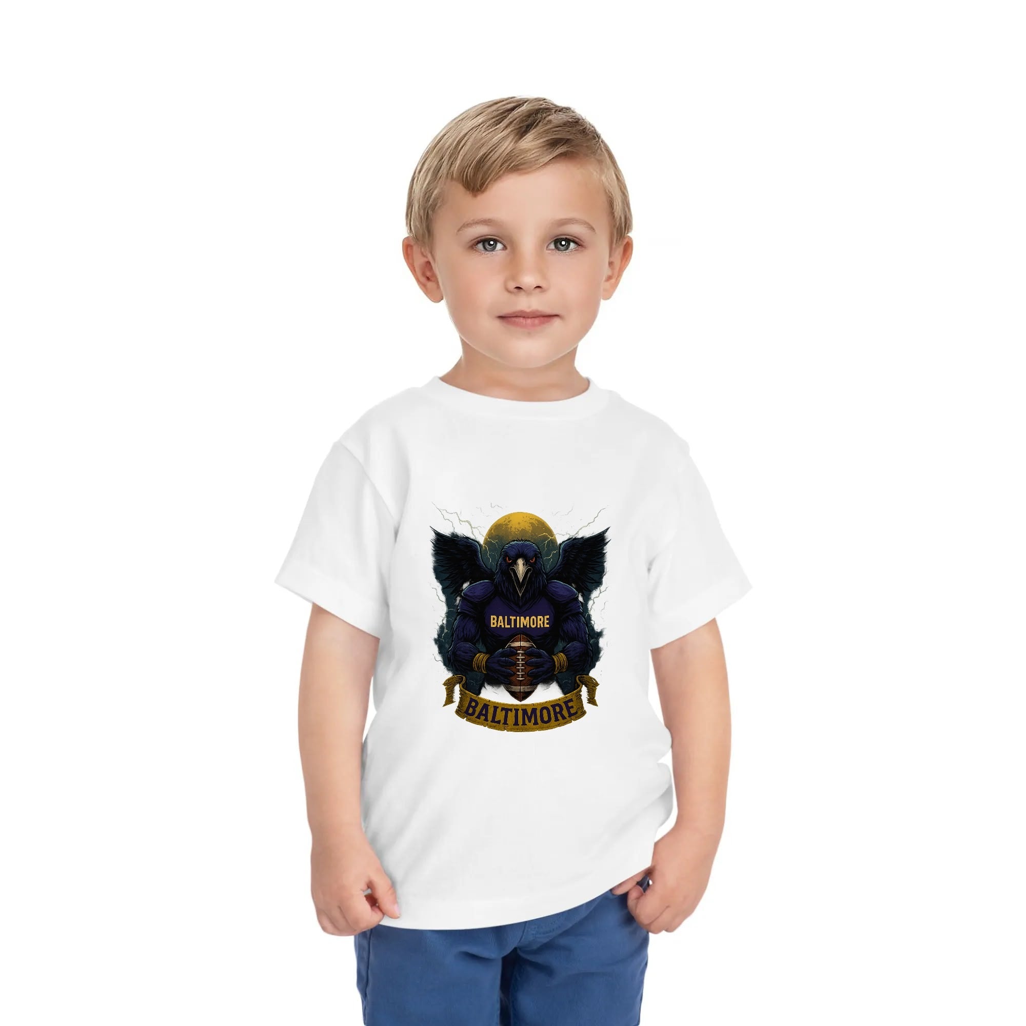One Side Printed in US-Kids Crew neck T-shirts
