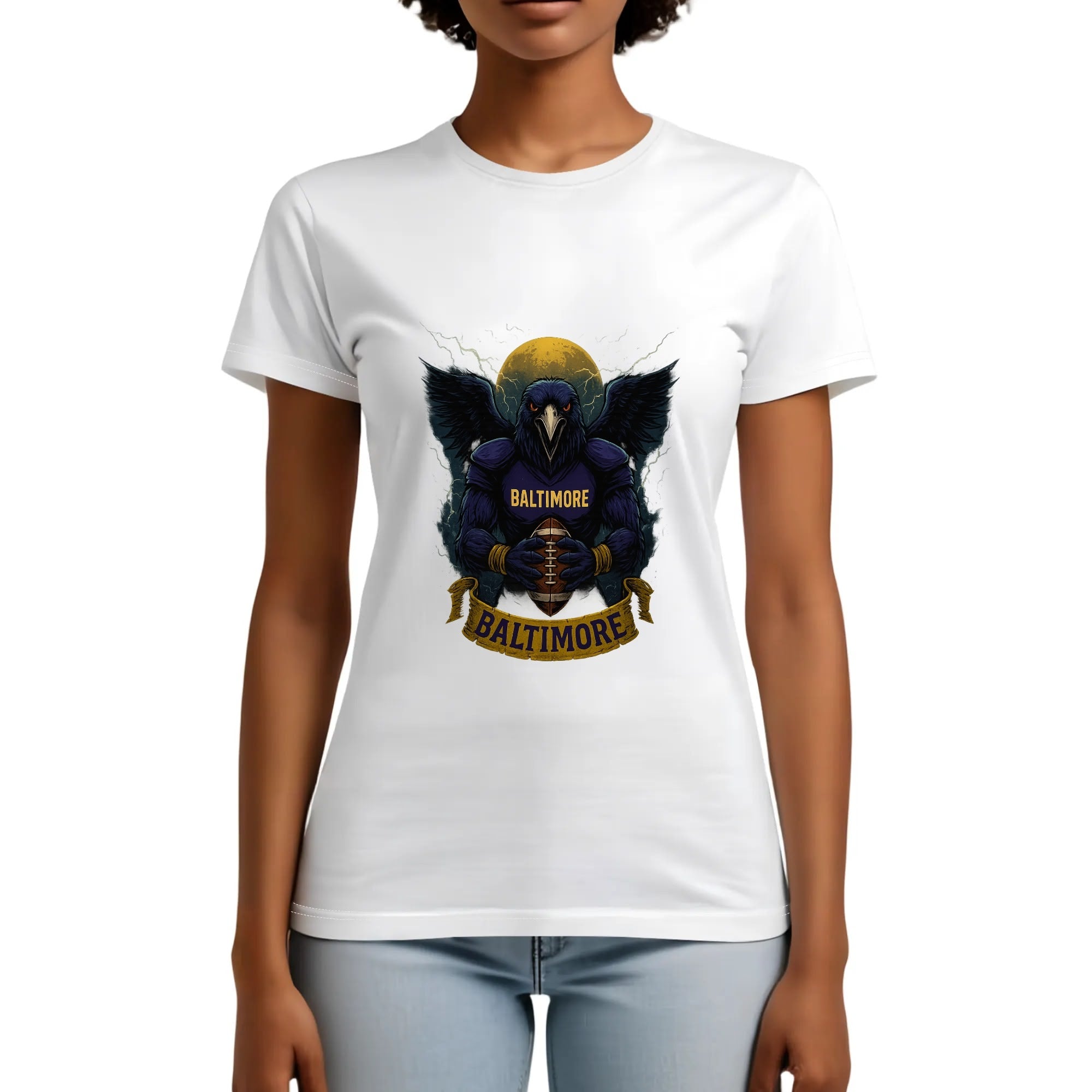 One Side Printed in US-Woman Crew neck T-shirts