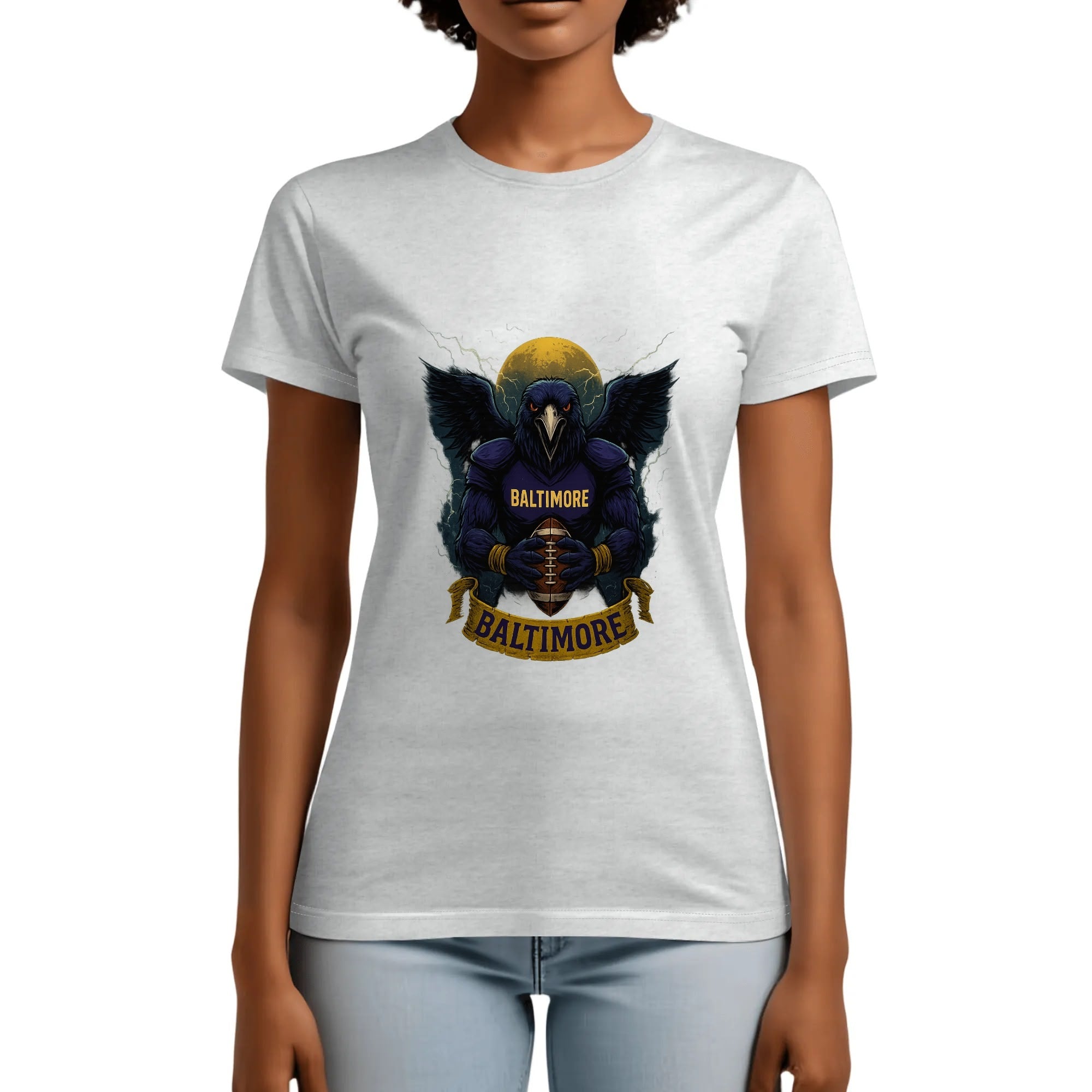 One Side Printed in US-Woman Crew neck T-shirts