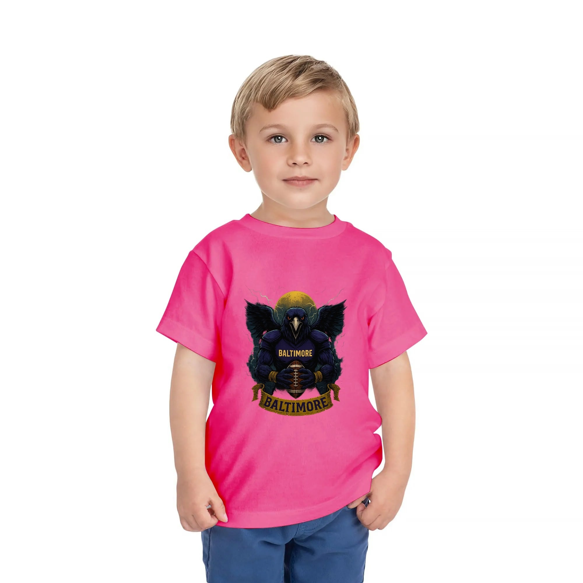 One Side Printed in US-Kids Crew neck T-shirts
