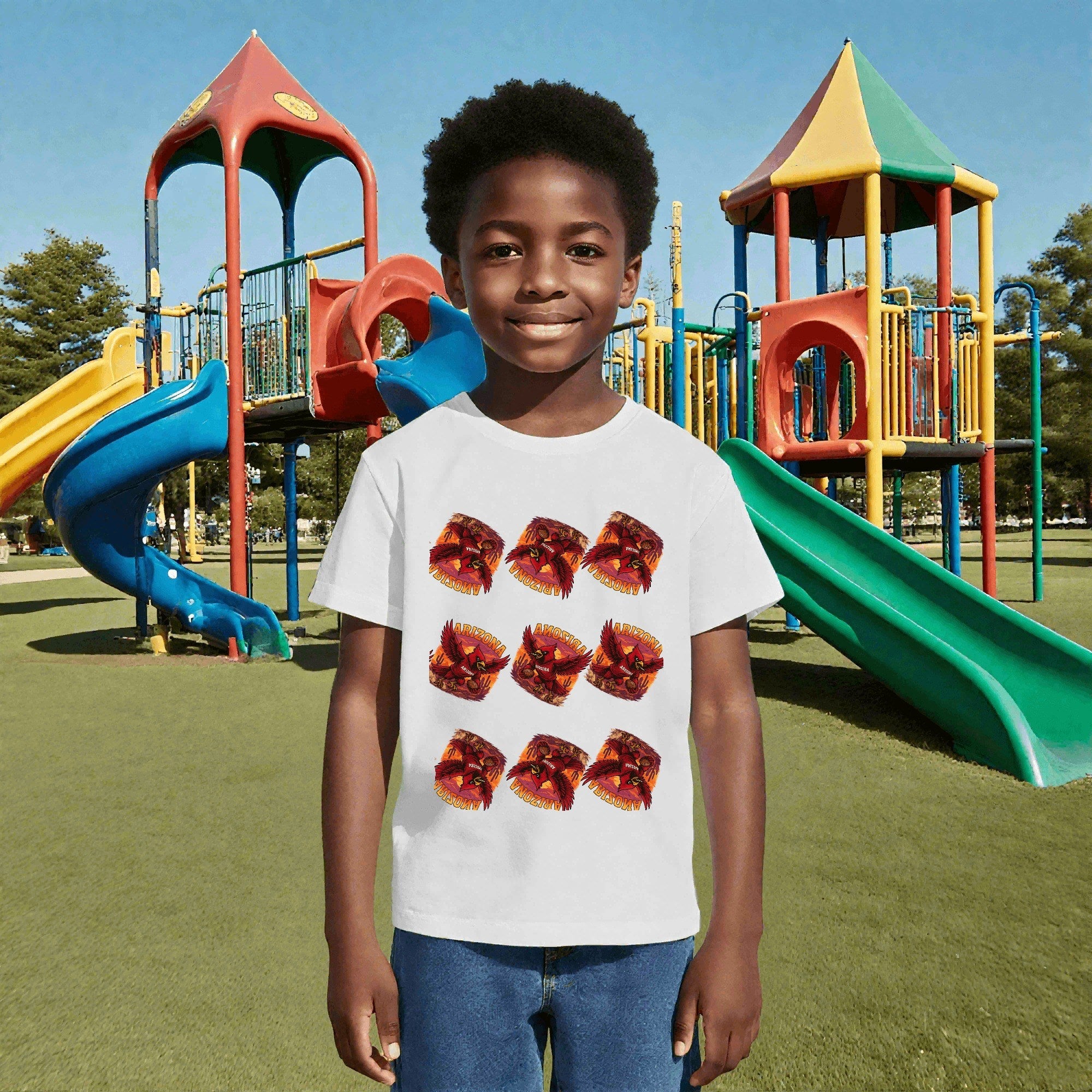 One Side Printed in US-Kids Crew neck T-shirts