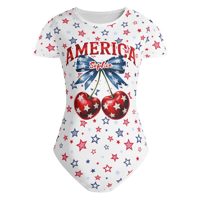 Womens Crew Neck Short Sleeve Slim Fit Bodysuit