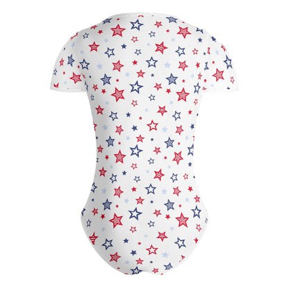 Womens Crew Neck Short Sleeve Slim Fit Bodysuit