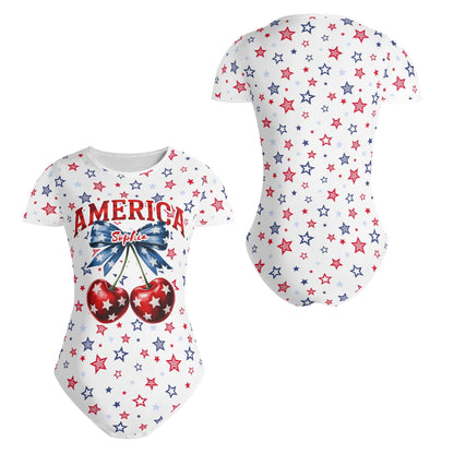 Womens Crew Neck Short Sleeve Slim Fit Bodysuit