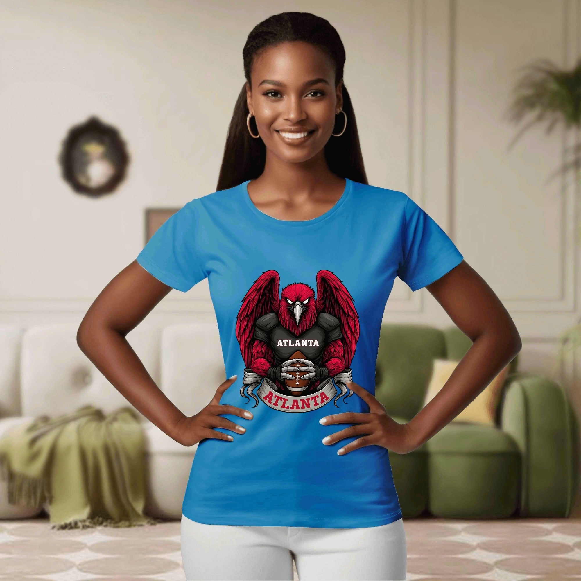 One Side Printed in US-Woman Crew neck T-shirts