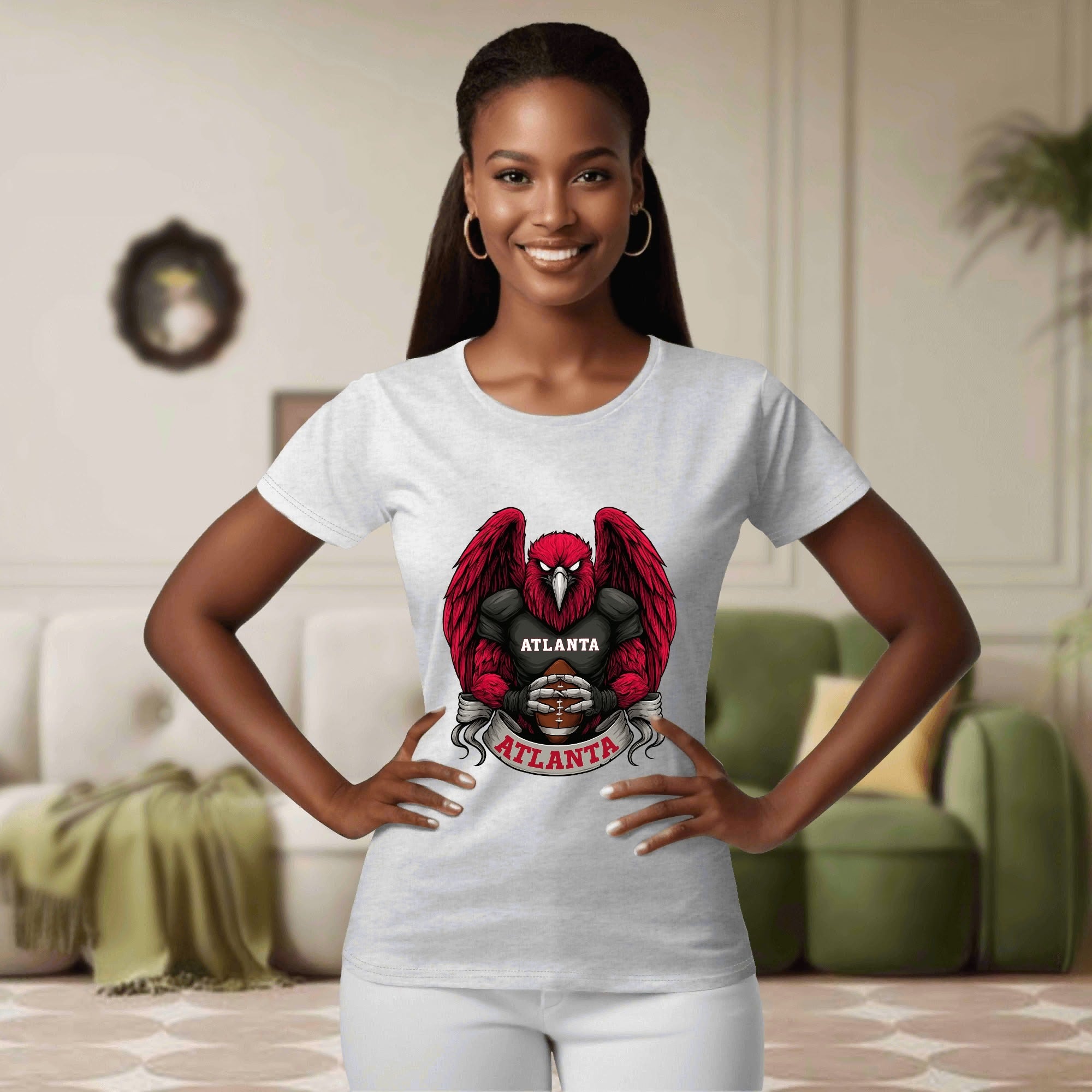 One Side Printed in US-Woman Crew neck T-shirts