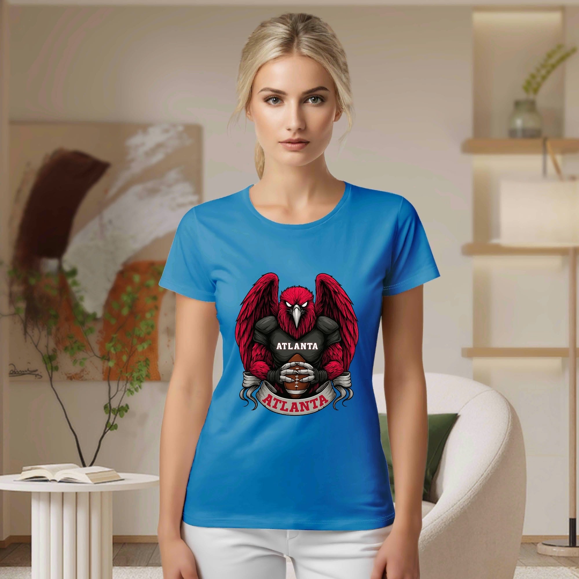One Side Printed in US-Woman Crew neck T-shirts