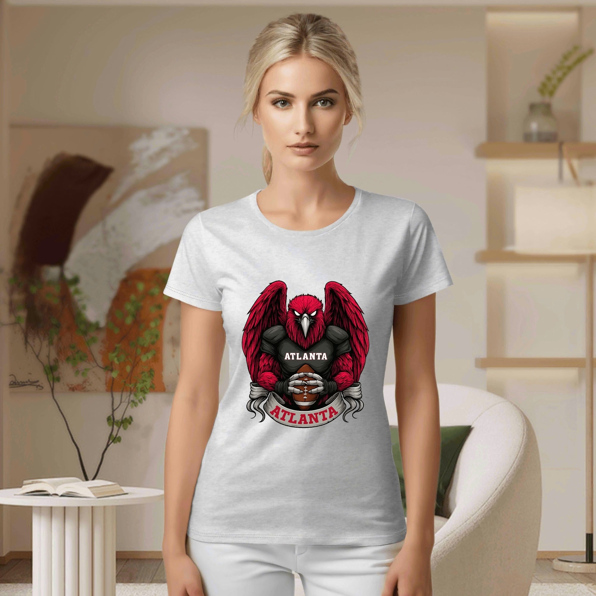 One Side Printed in US-Woman Crew neck T-shirts