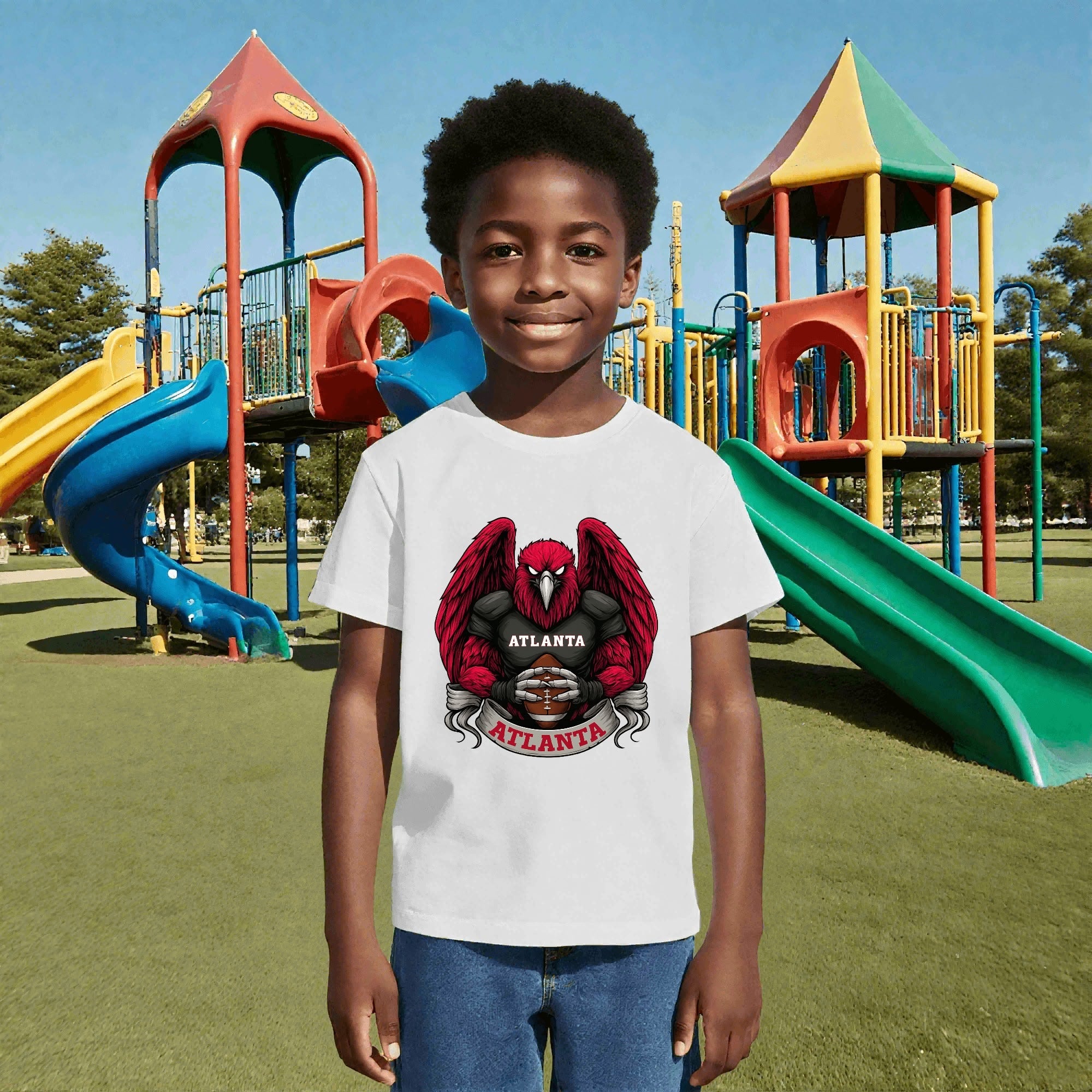 One Side Printed in US-Kids Crew neck T-shirts