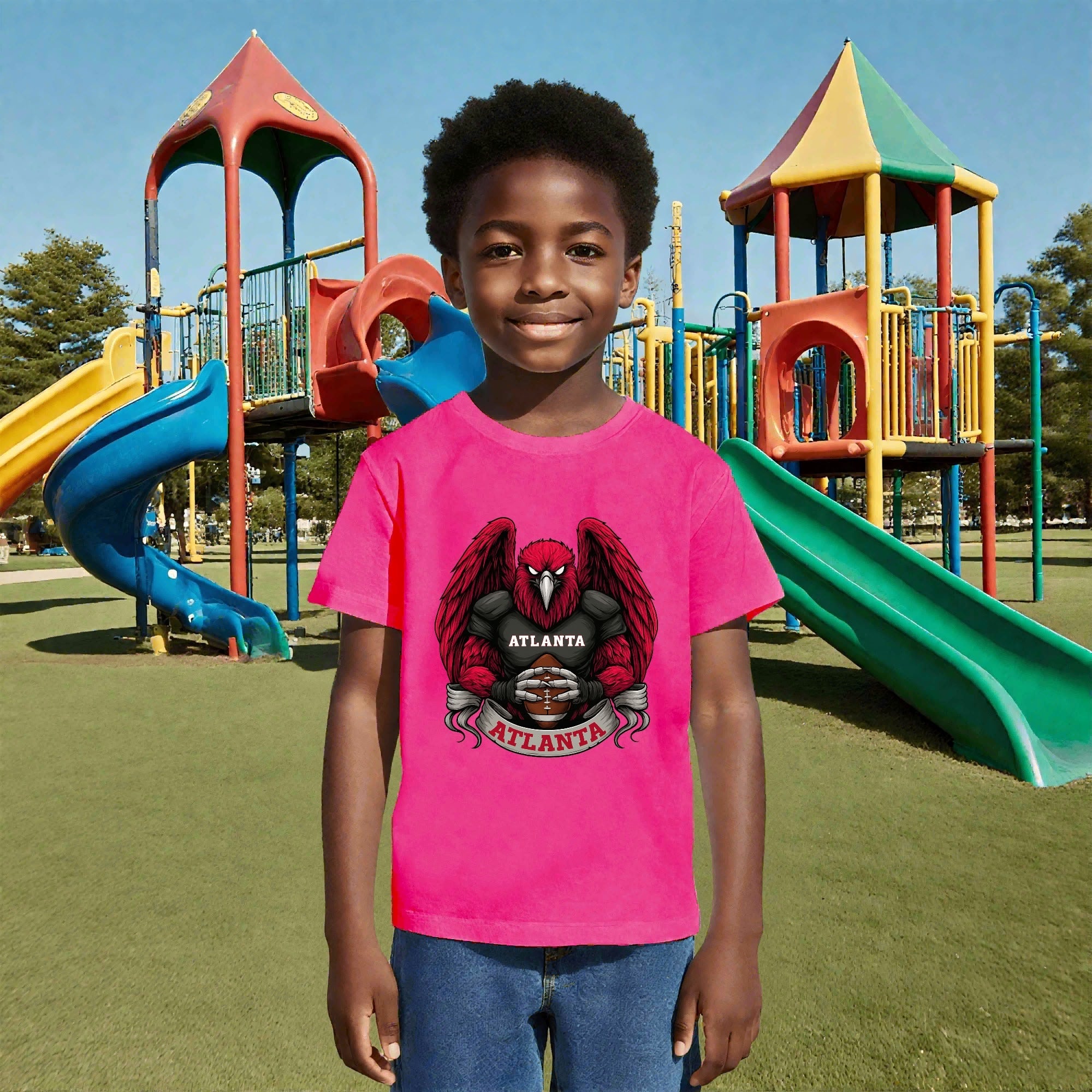 One Side Printed in US-Kids Crew neck T-shirts