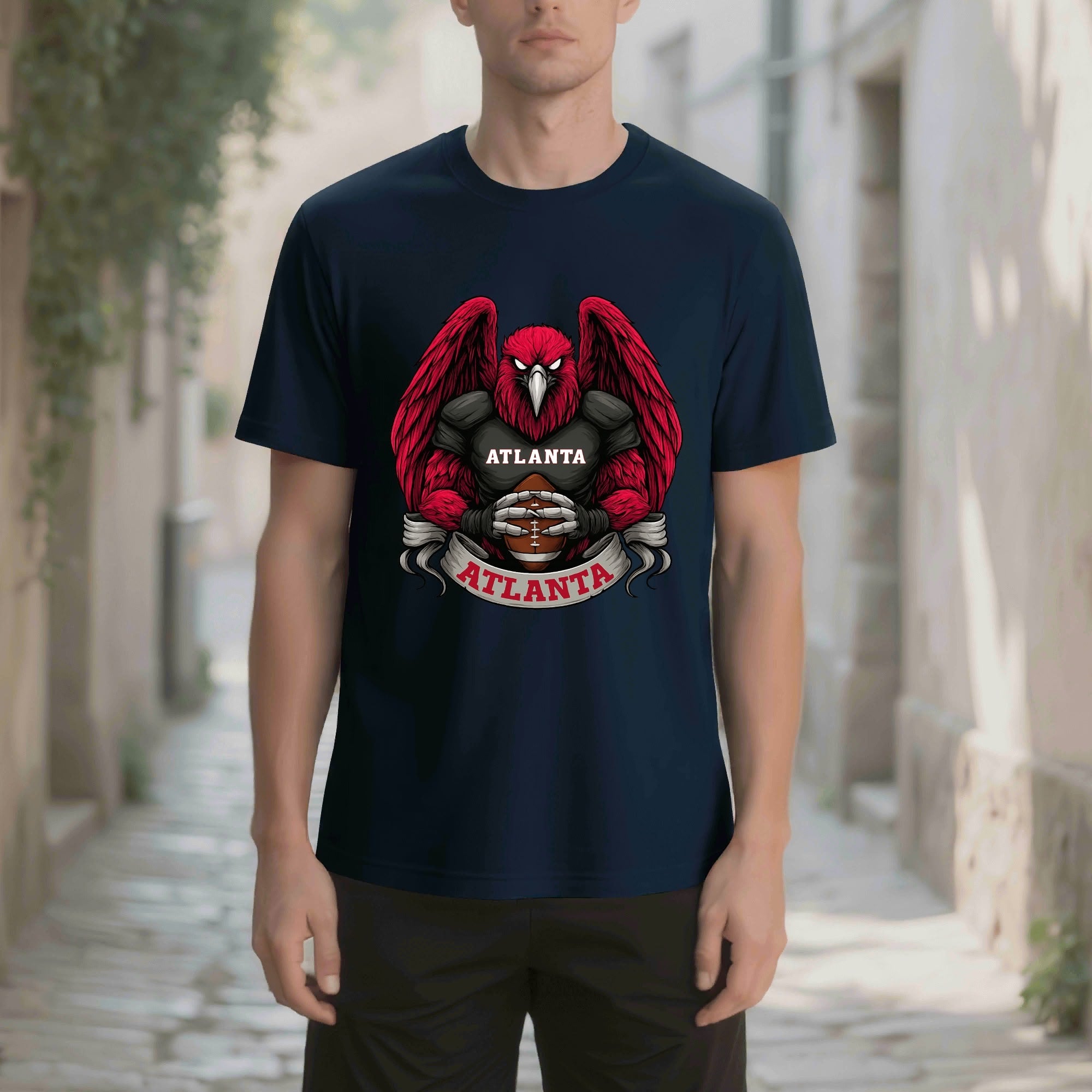 Atlanta  Football T-Shirt – Men’s Graphic Tee | Sports Fan Gift | Bold Red Bird Design | Game Day Apparel for Atlanta Fans