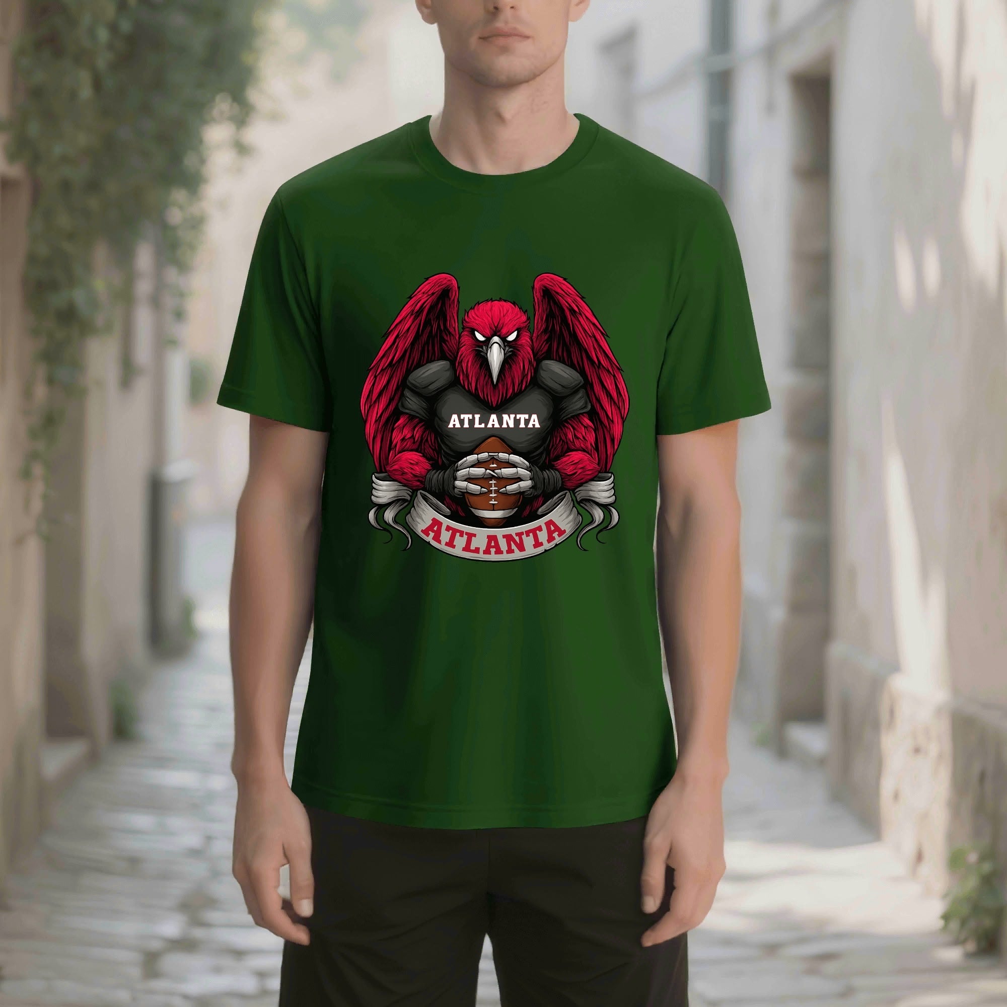 Atlanta  Football T-Shirt – Men’s Graphic Tee | Sports Fan Gift | Bold Red Bird Design | Game Day Apparel for Atlanta Fans