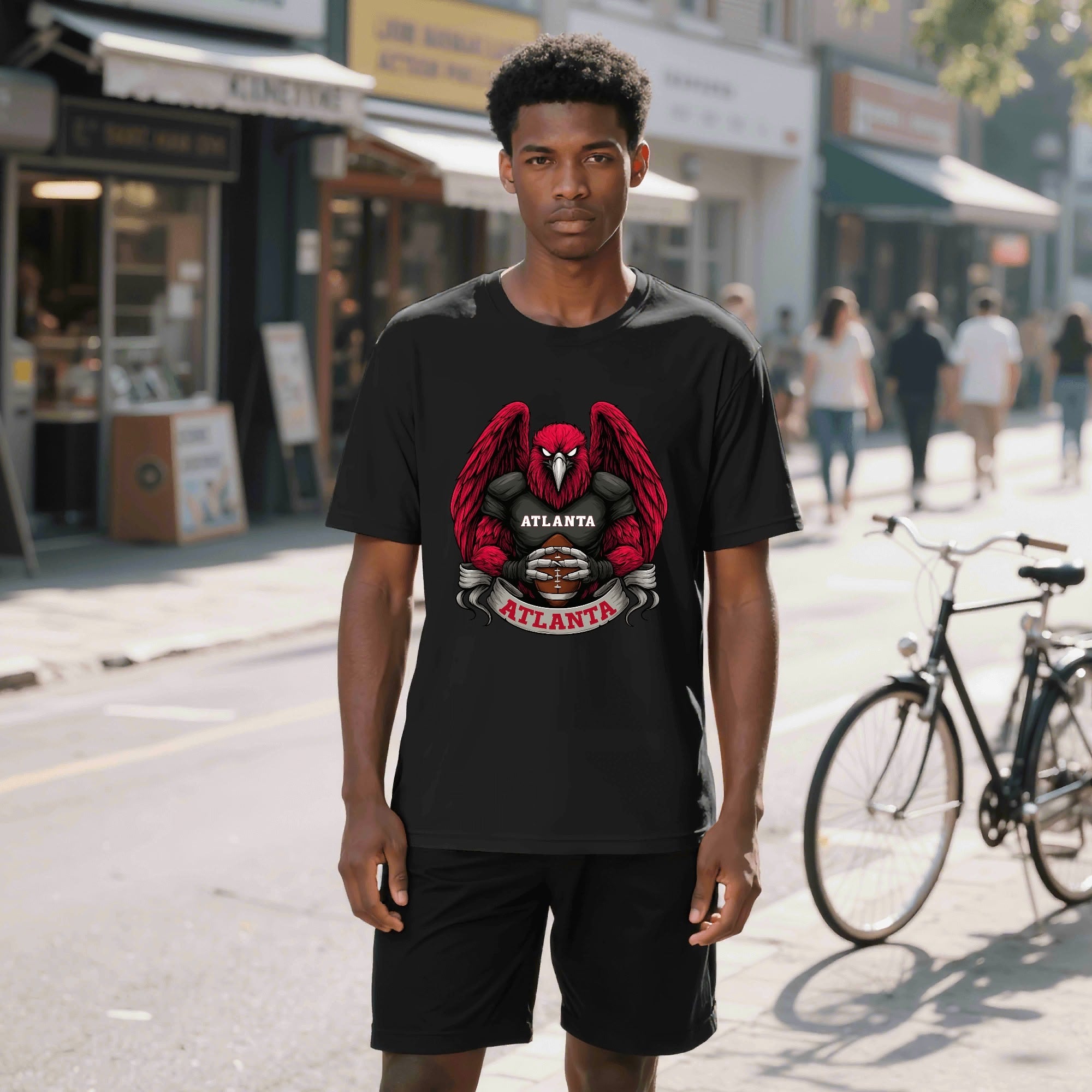 Atlanta  Football T-Shirt – Men’s Graphic Tee | Sports Fan Gift | Bold Red Bird Design | Game Day Apparel for Atlanta Fans