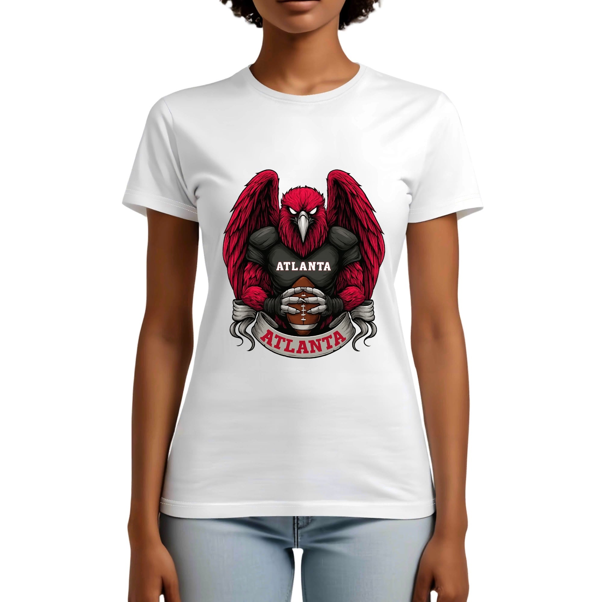One Side Printed in US-Woman Crew neck T-shirts