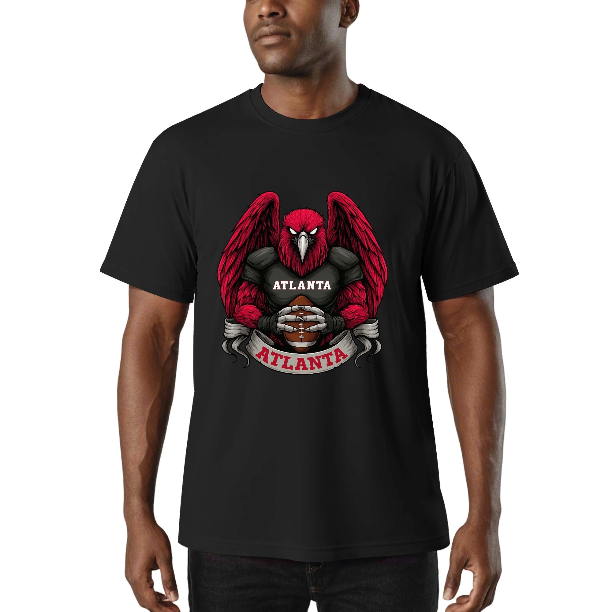 Atlanta  Football T-Shirt – Men’s Graphic Tee | Sports Fan Gift | Bold Red Bird Design | Game Day Apparel for Atlanta Fans