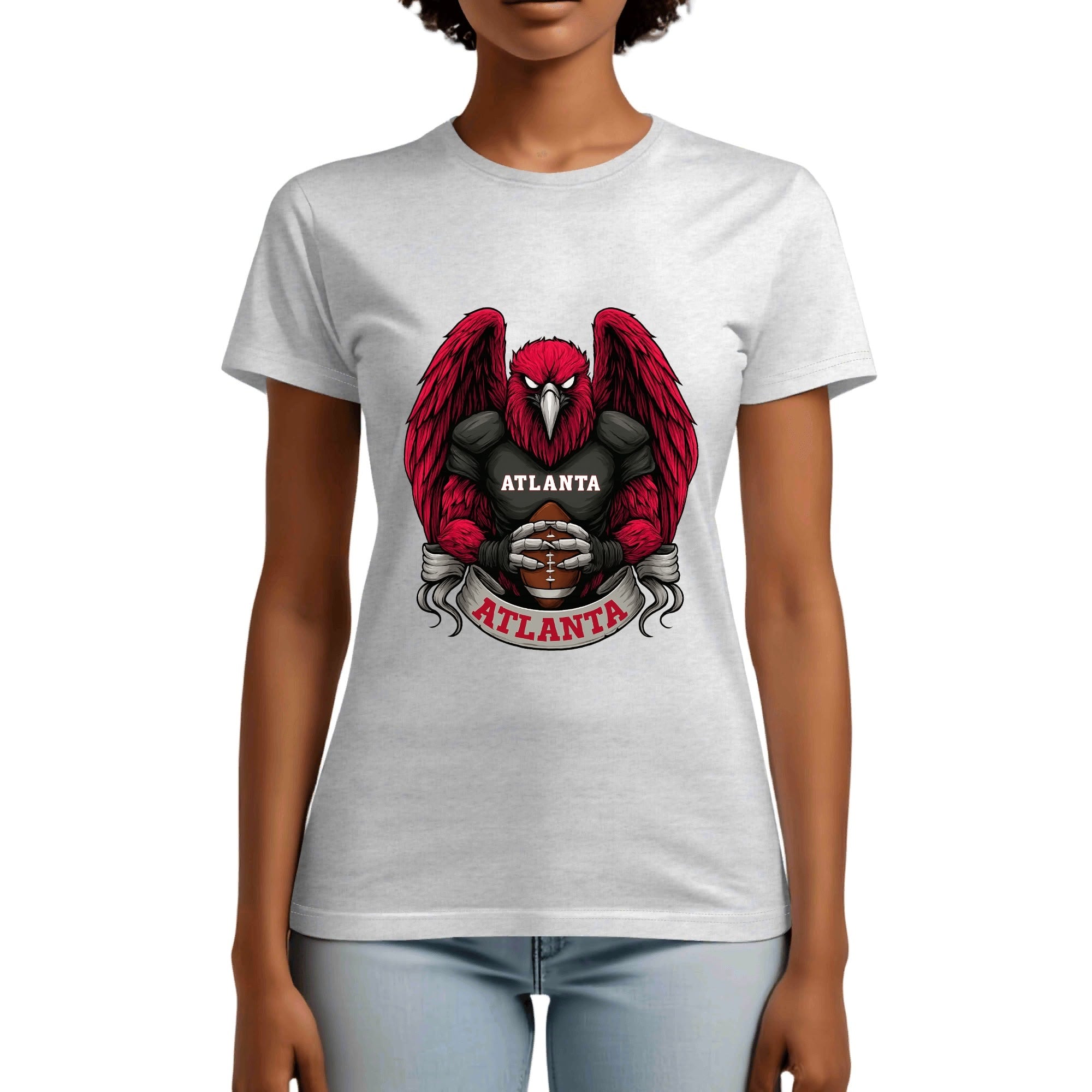 One Side Printed in US-Woman Crew neck T-shirts