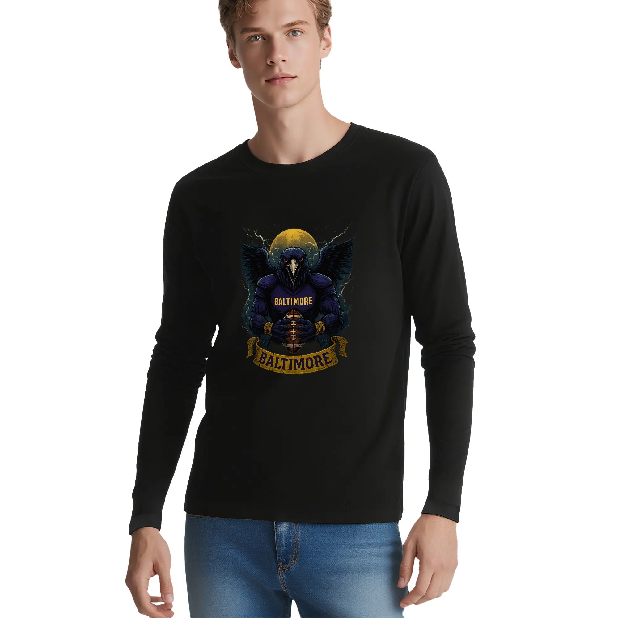 One Side Printed in US- Unisex Crew Neck Long Sleeve T-shirts