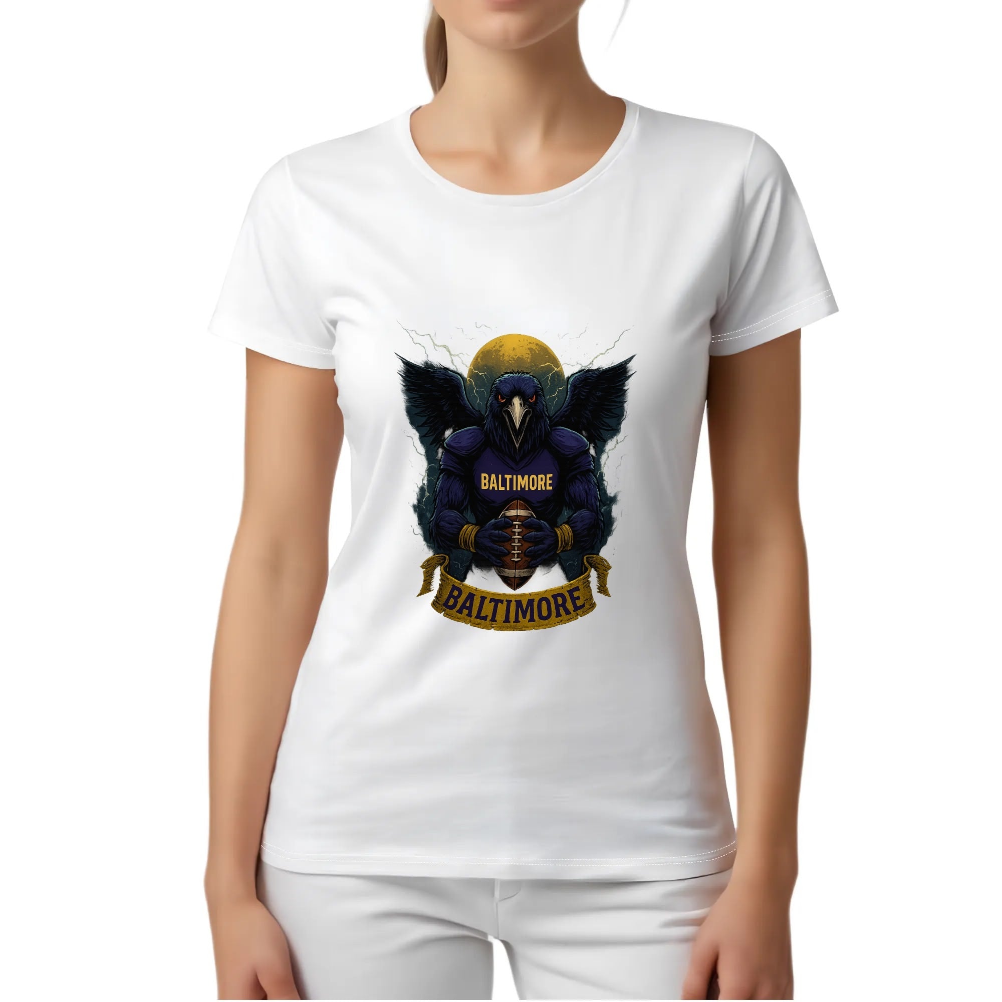 One Side Printed in US-Woman Crew neck T-shirts