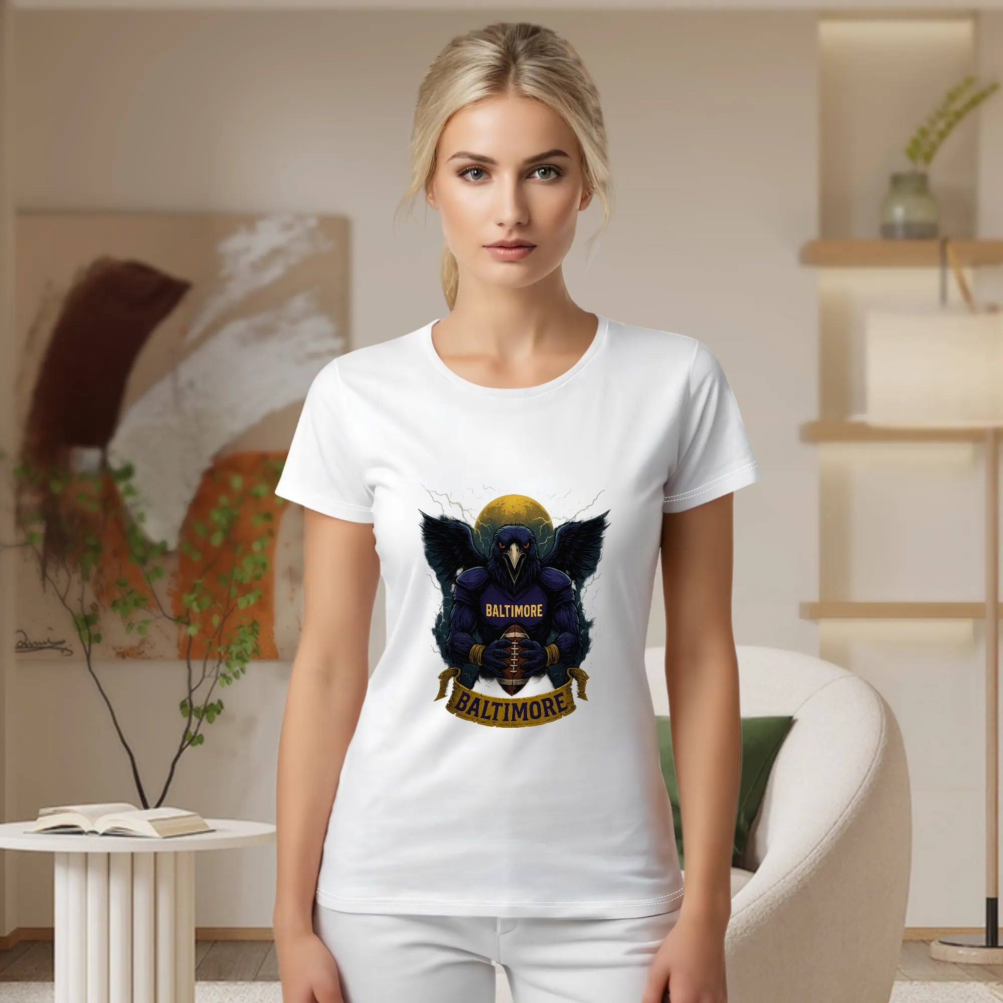 One Side Printed in US-Woman Crew neck T-shirts