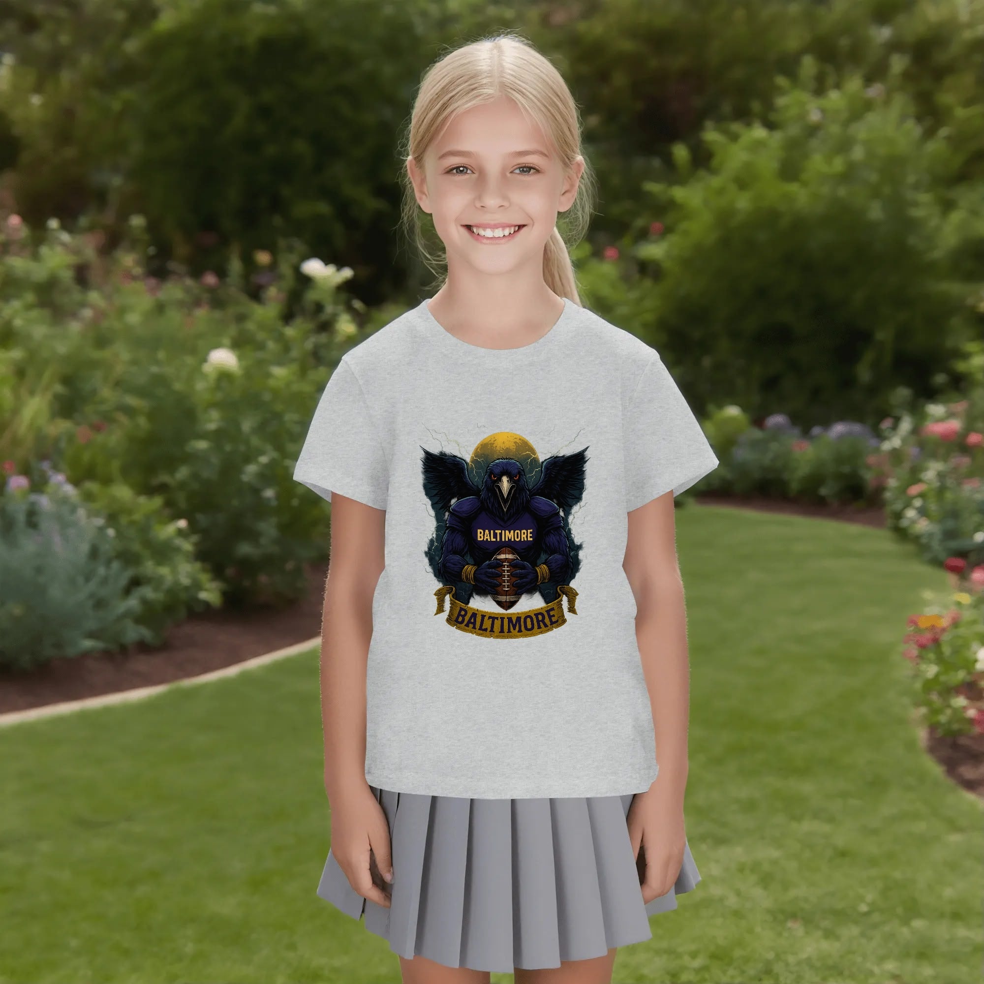 One Side Printed in US-Kids Crew neck T-shirts