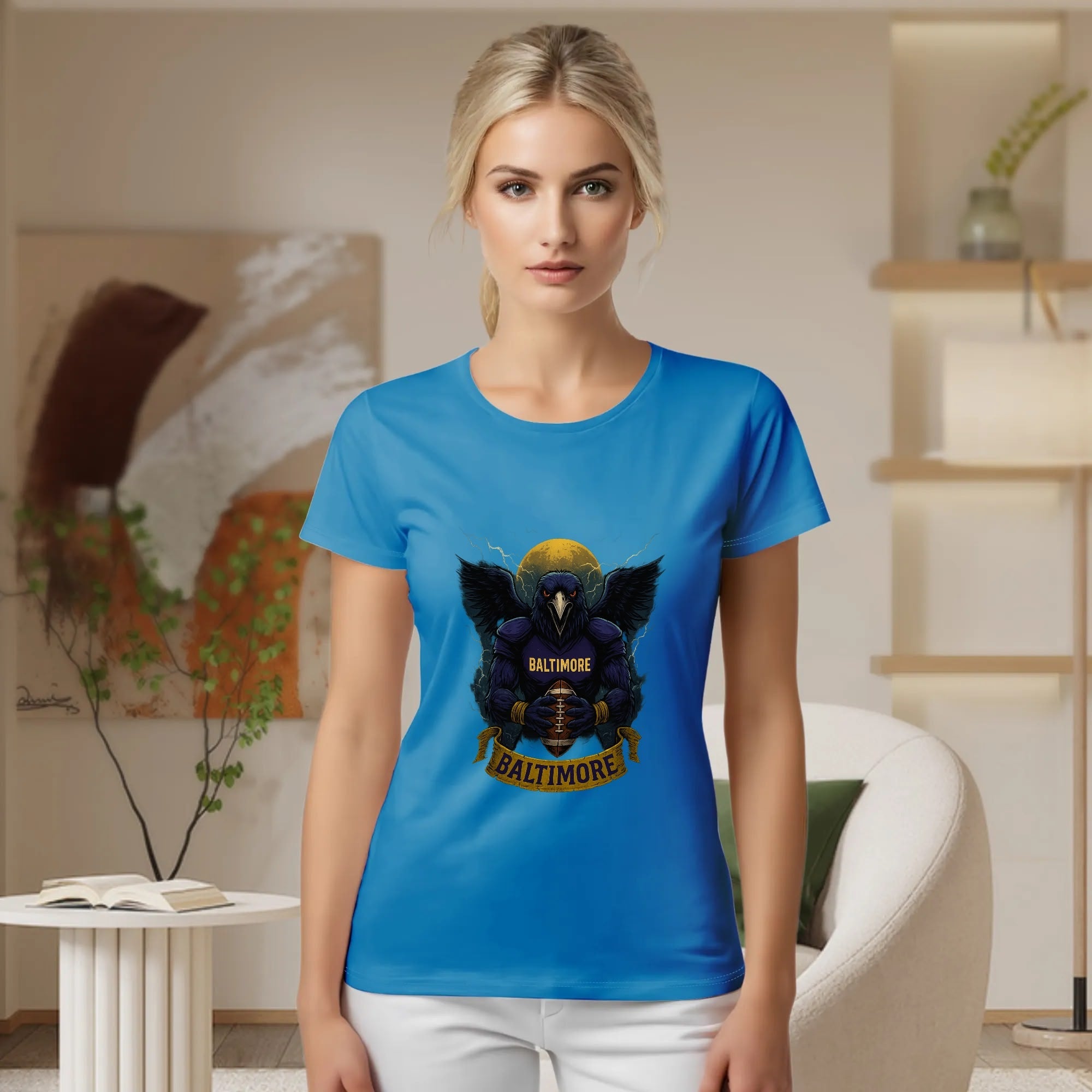 One Side Printed in US-Woman Crew neck T-shirts