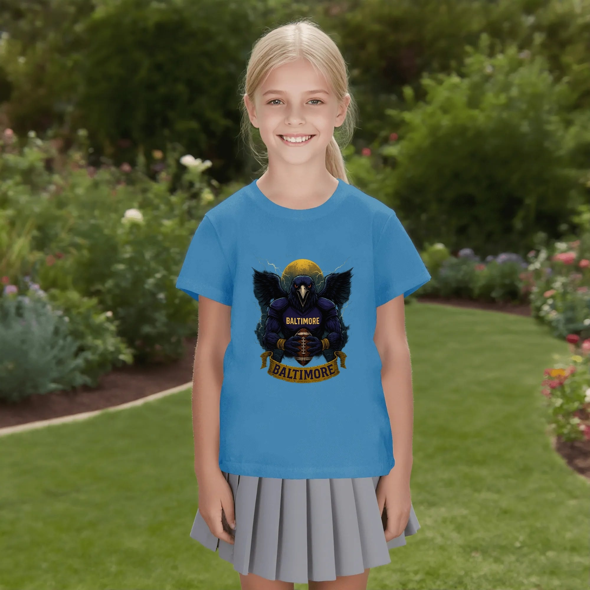 One Side Printed in US-Kids Crew neck T-shirts