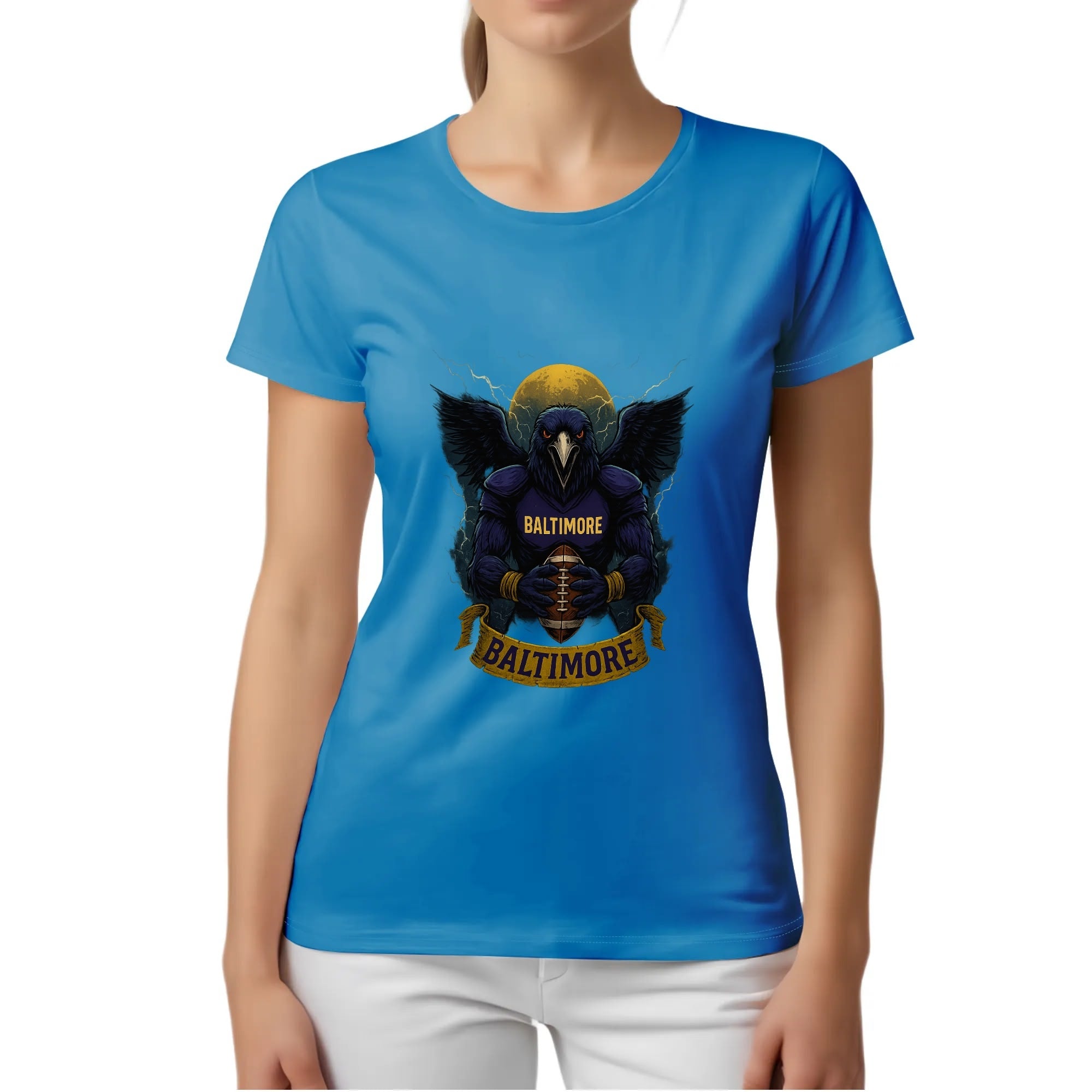 One Side Printed in US-Woman Crew neck T-shirts