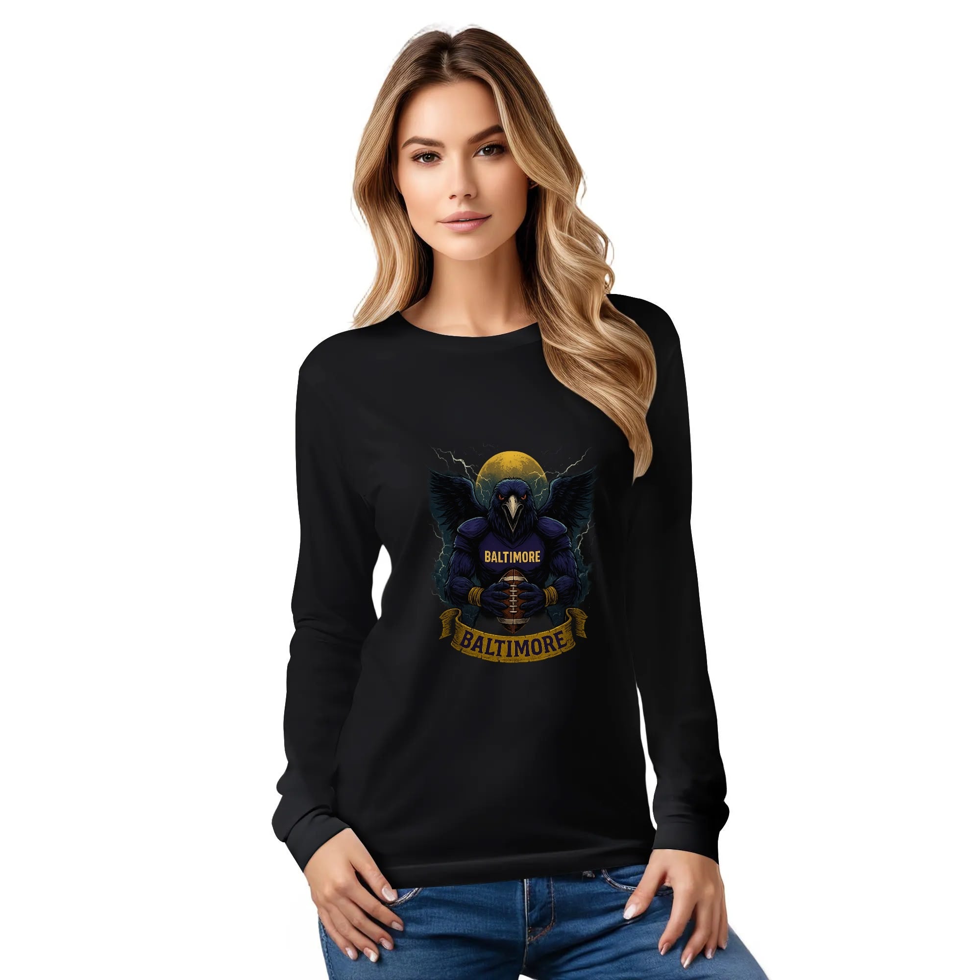 One Side Printed in US- Unisex Crew Neck Long Sleeve T-shirts
