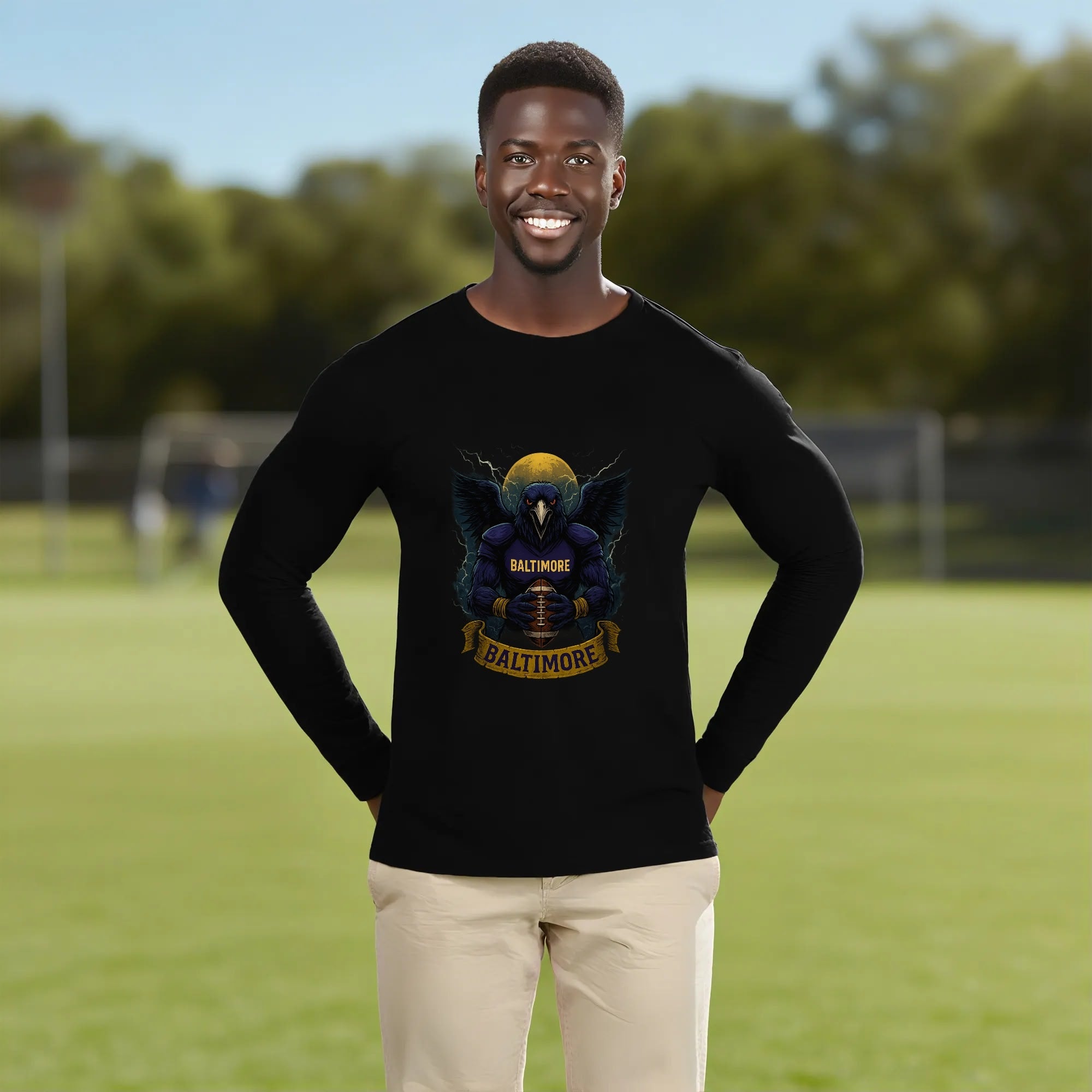 One Side Printed in US- Unisex Crew Neck Long Sleeve T-shirts