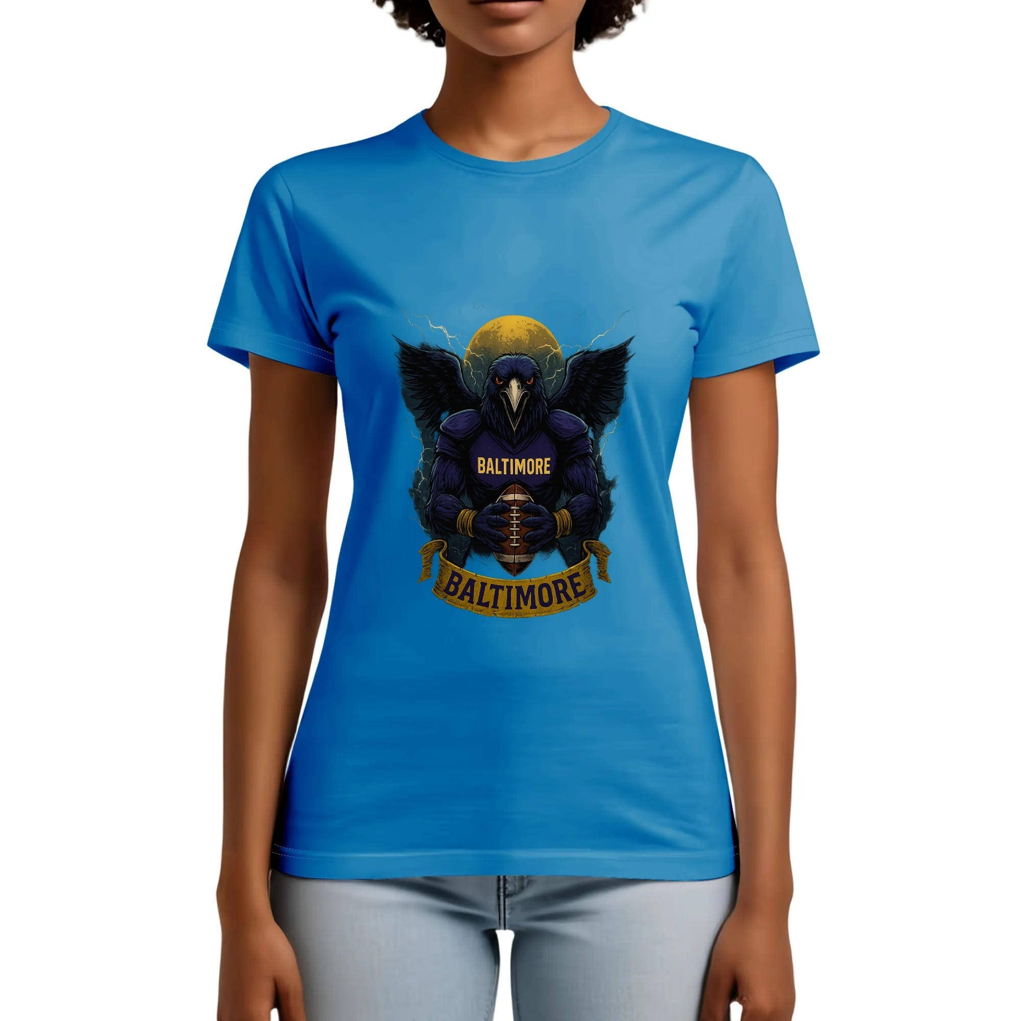 One Side Printed in US-Woman Crew neck T-shirts