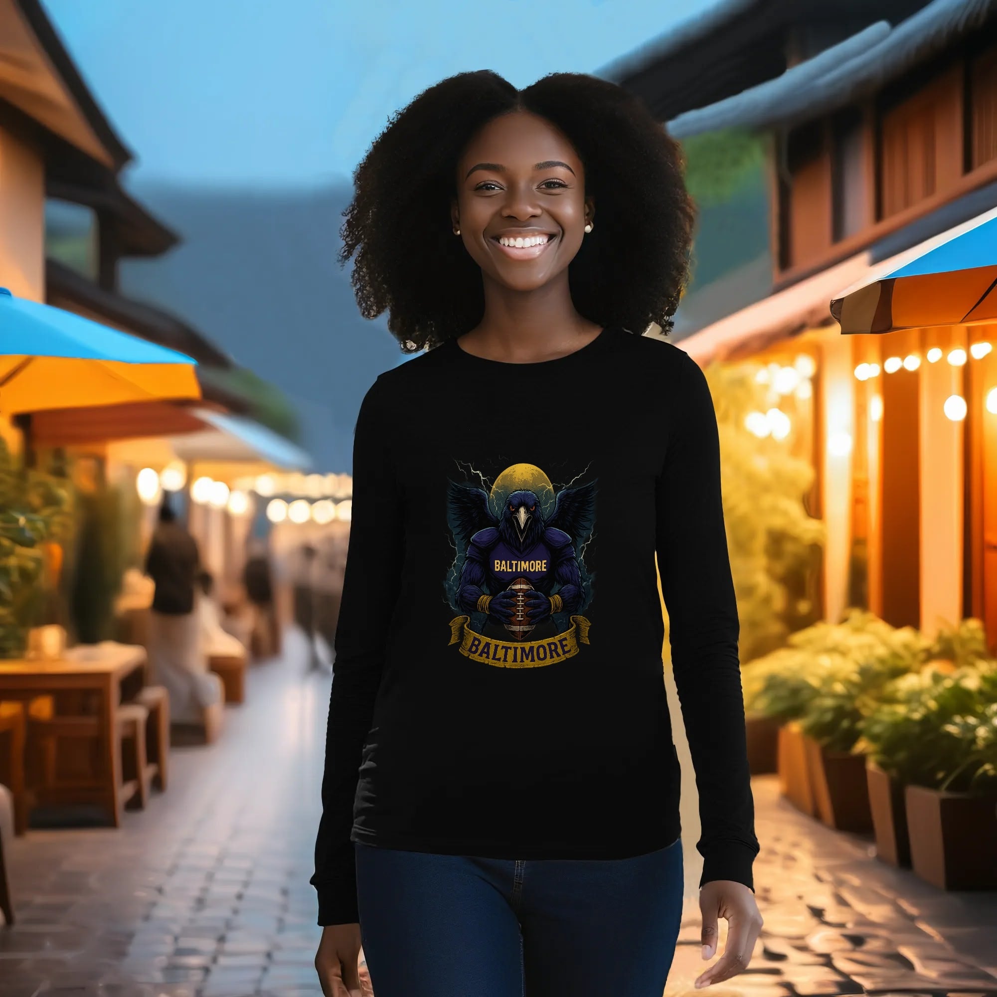 One Side Printed in US- Unisex Crew Neck Long Sleeve T-shirts