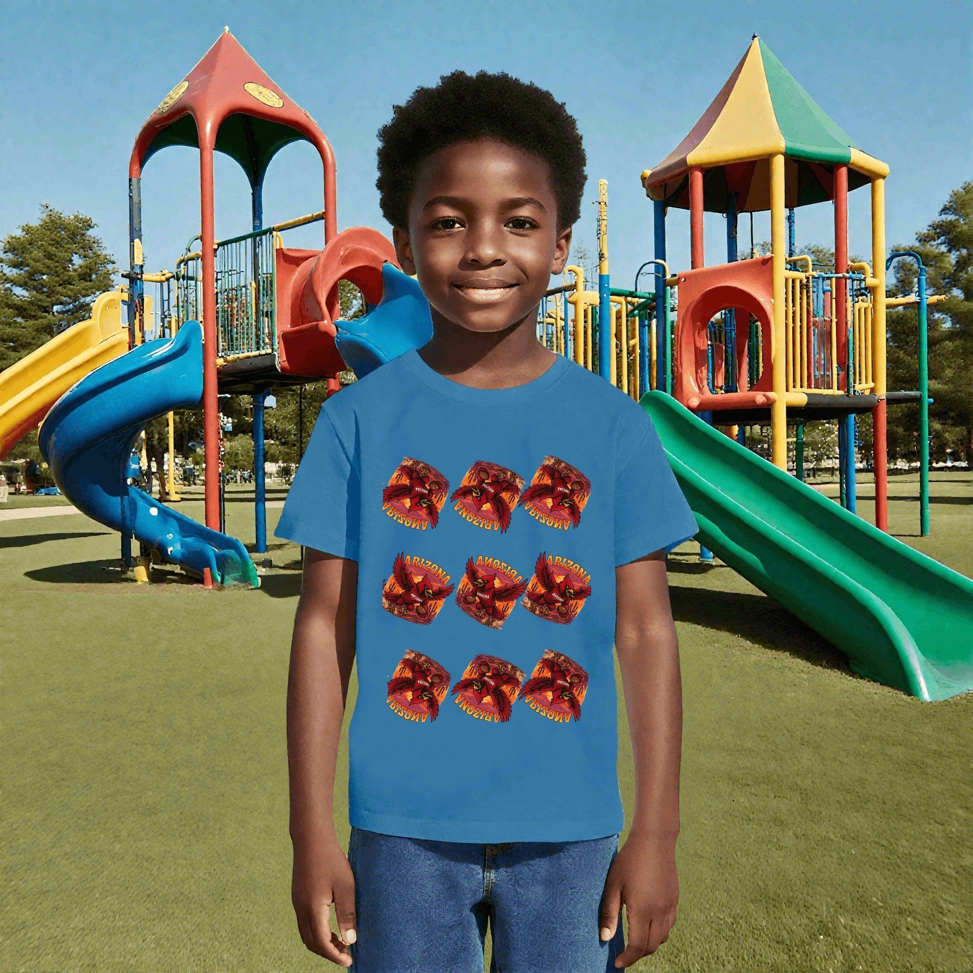 One Side Printed in US-Kids Crew neck T-shirts