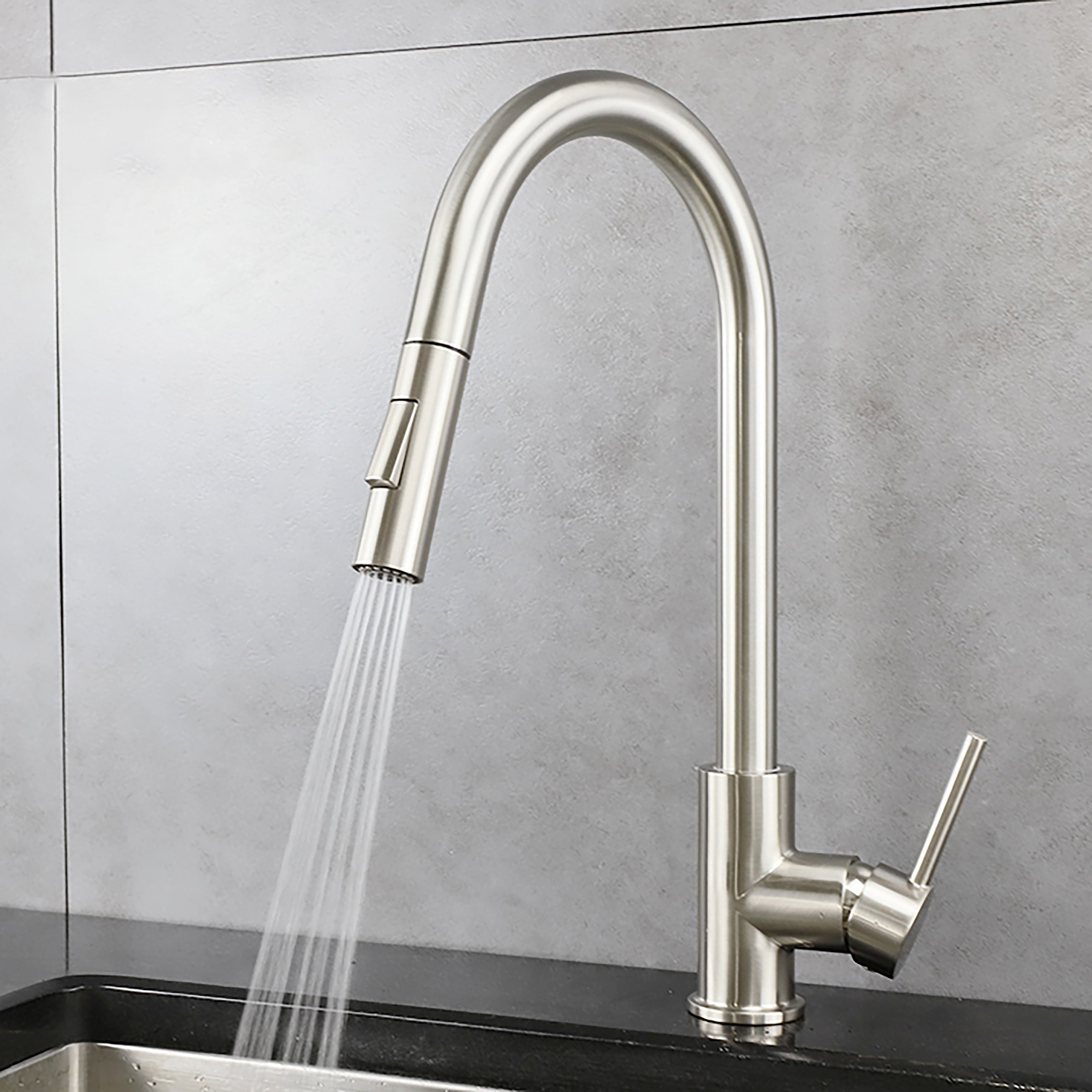 Brushed Nickel or Matte Black Aqua Spray Faucet