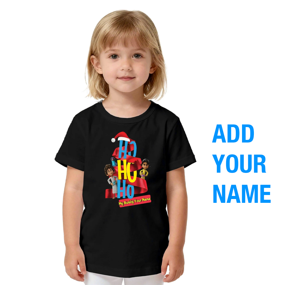 Personalize. Add Your Name Christmas T-shirt Printed in US-Toddler Fine Jersey Tee
